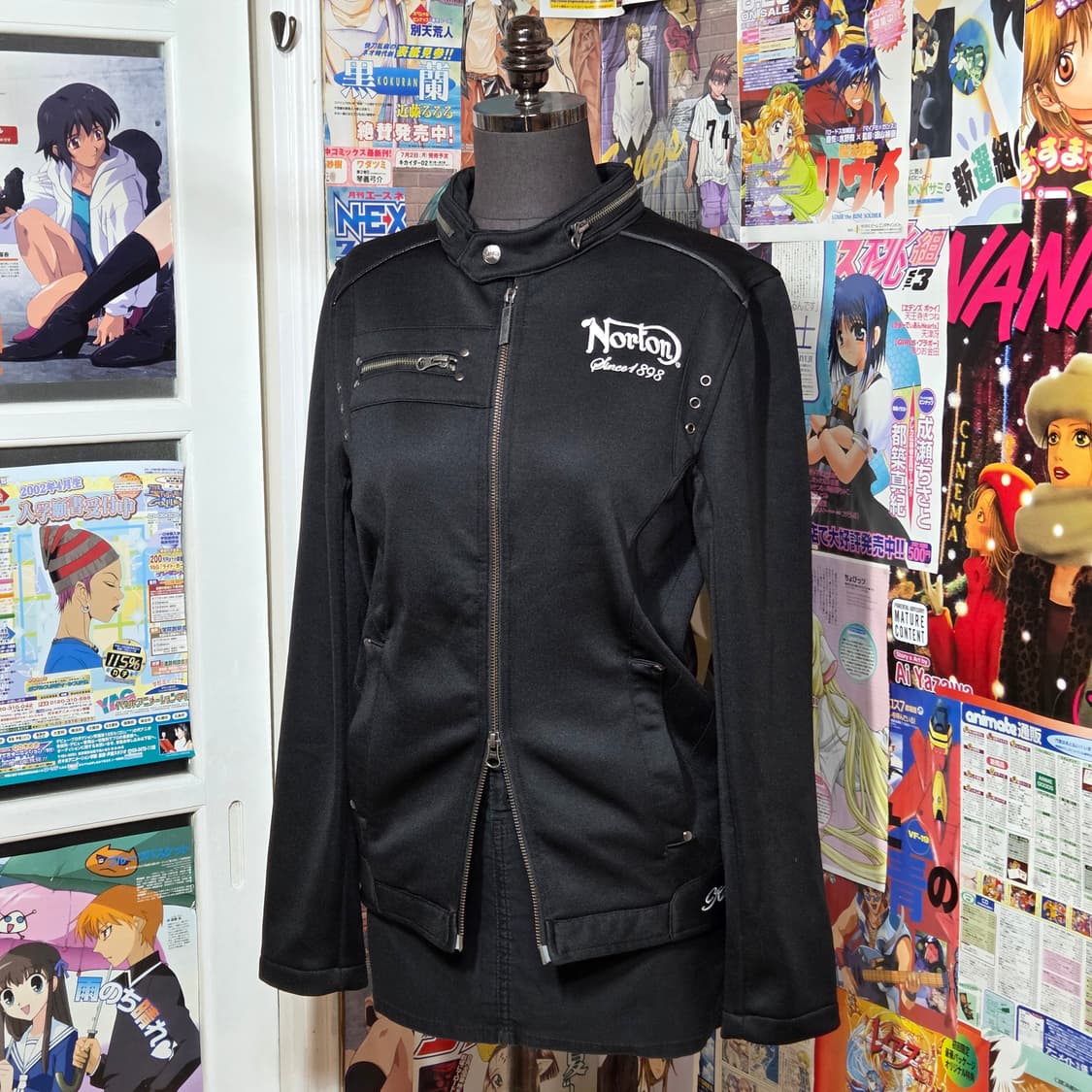 JPN 노턴 투웨이 안기모 폴리 바이커 자켓 상품이미지1