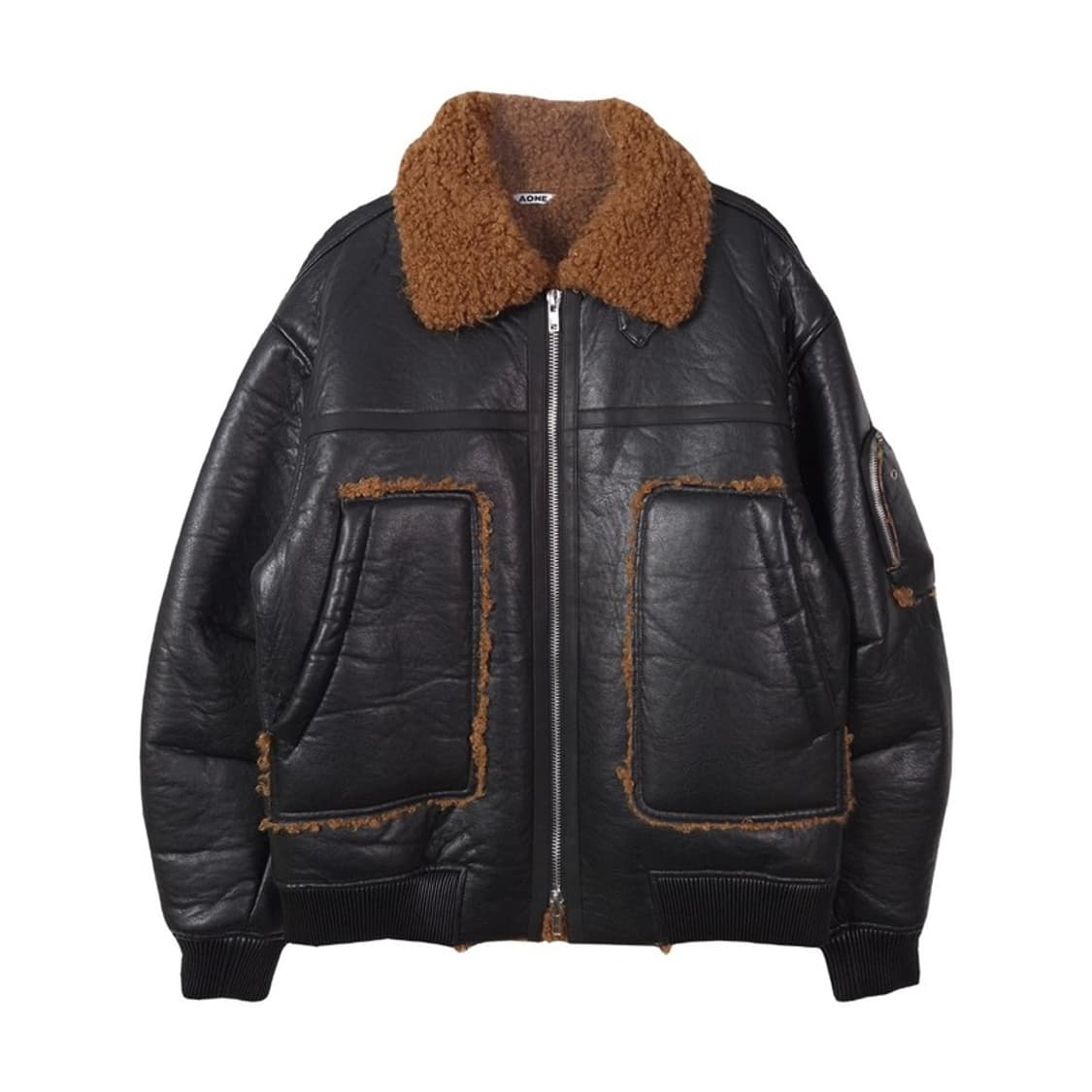 AONE 레더 시어링 무톤 무스탕 자켓 상품이미지1