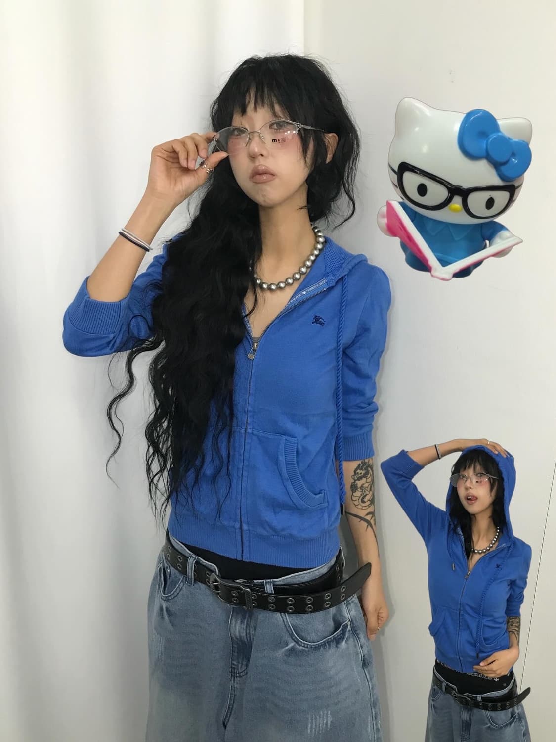 Burberry Knit Hood Zip-Up 상품이미지1