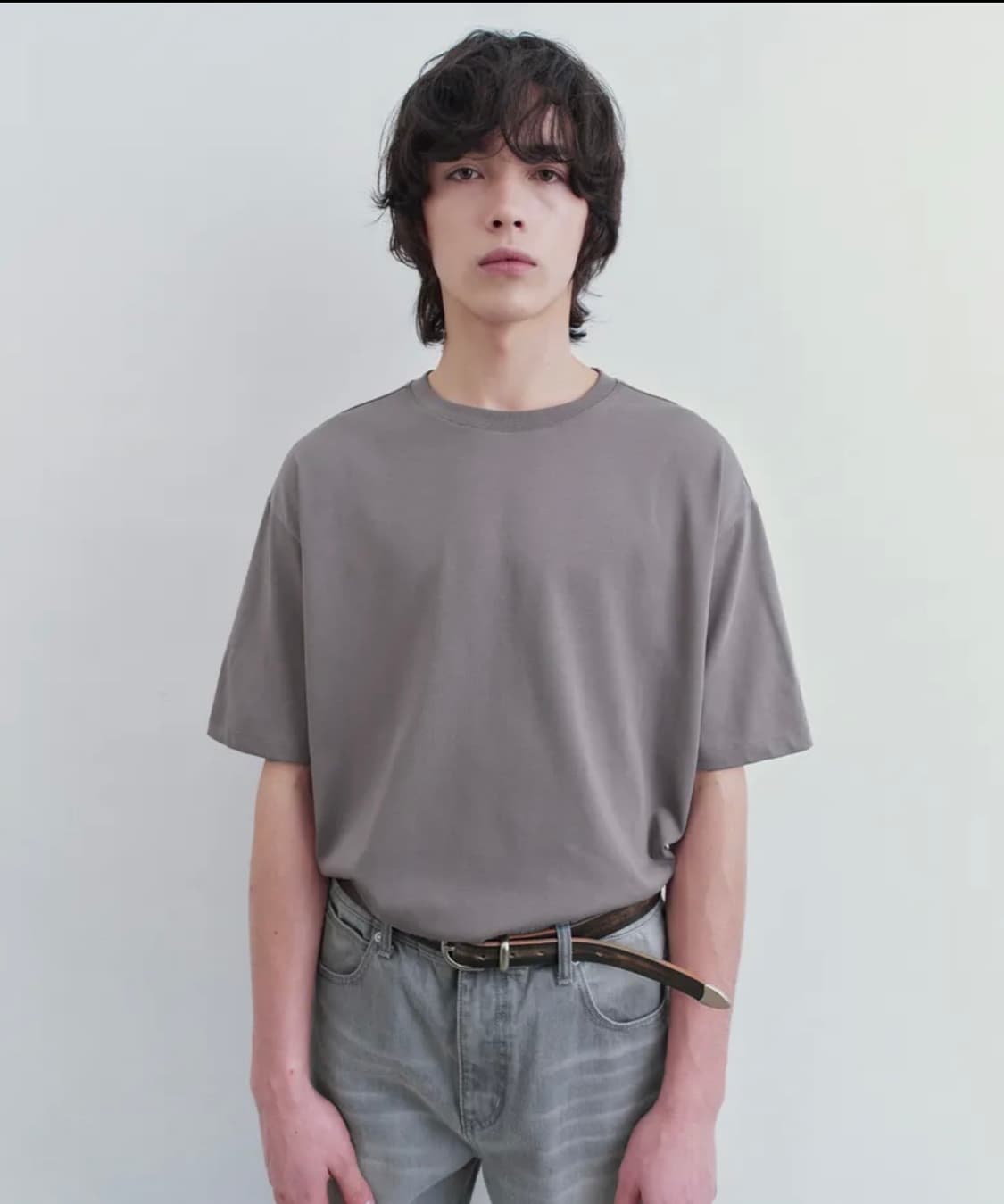 인사일런스 수피마 코튼 프리미엄 티셔츠 GREY 상품이미지3