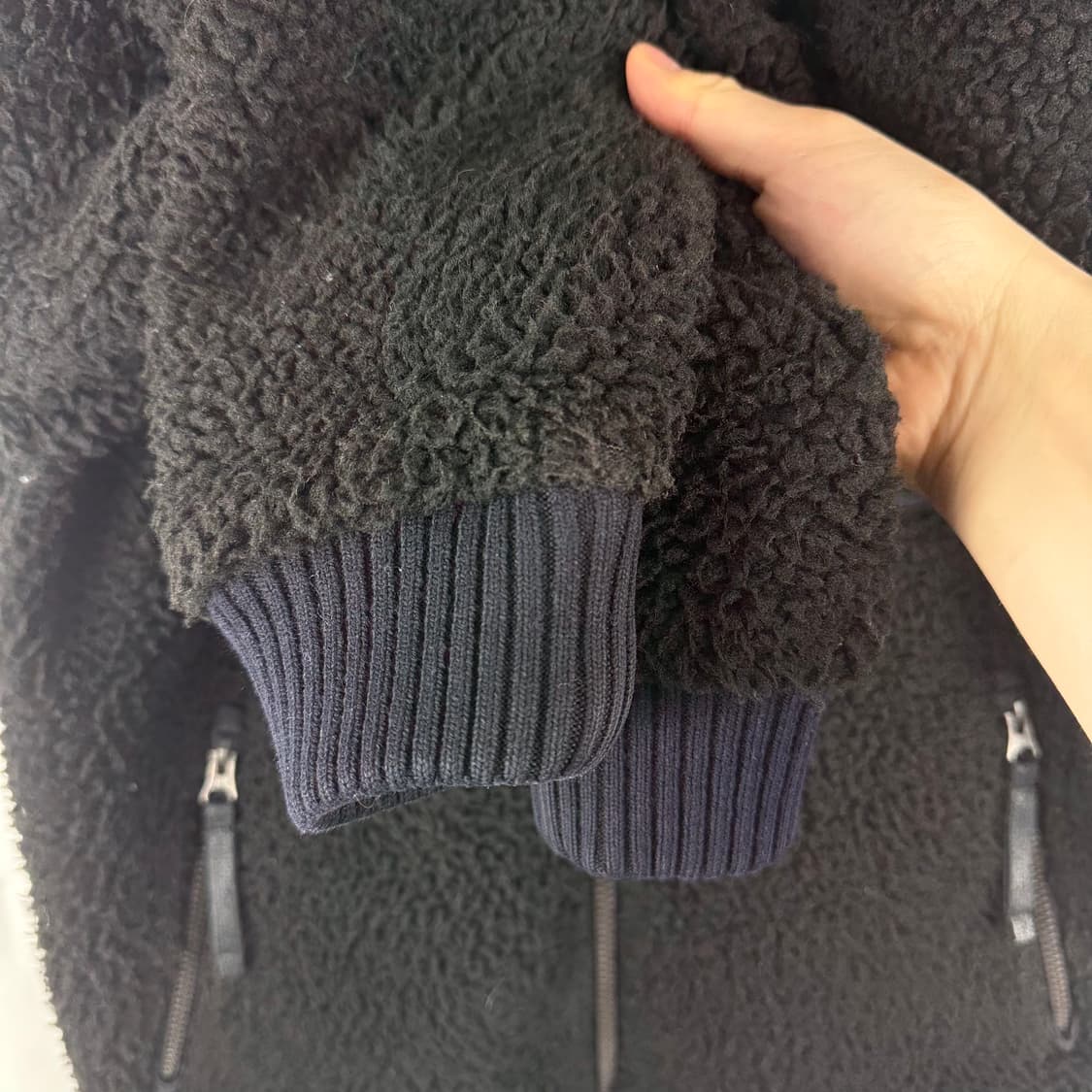 S) 내셔널지오그래픽 양털 셰르파 봄버 자켓 블랙 상품이미지4