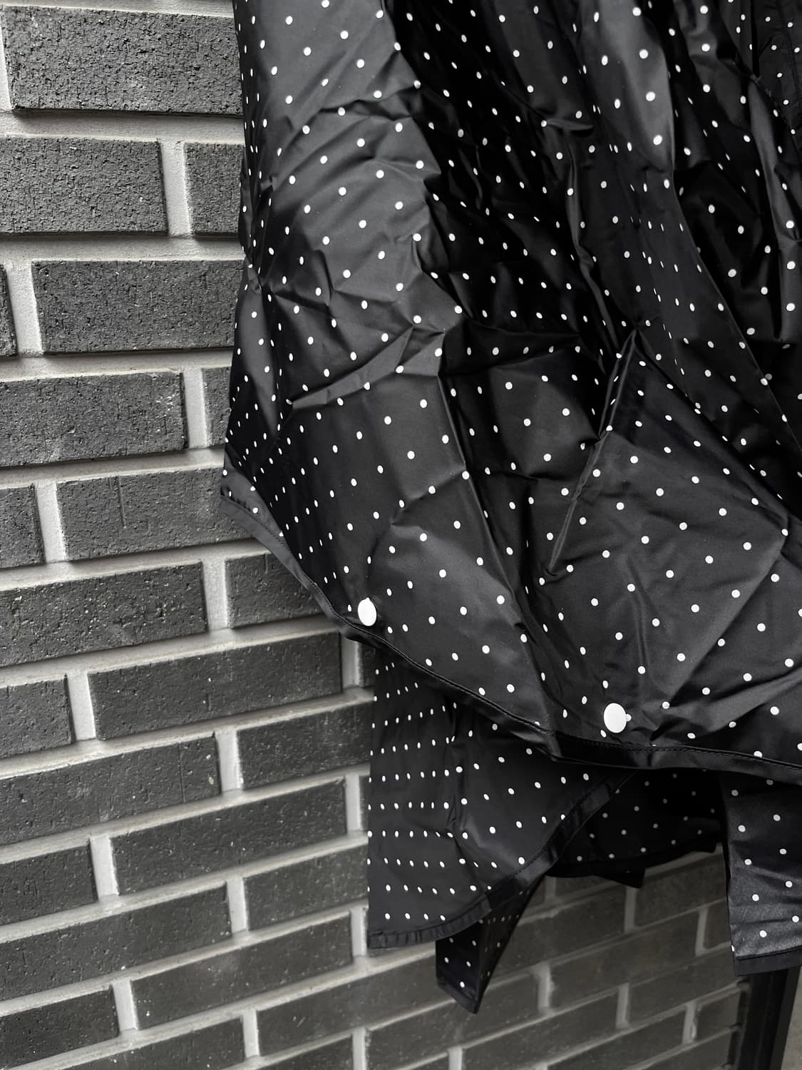 (Deadstock)00s Courreges 꾸레쥬 도트 레인코트 블랙 상품이미지8