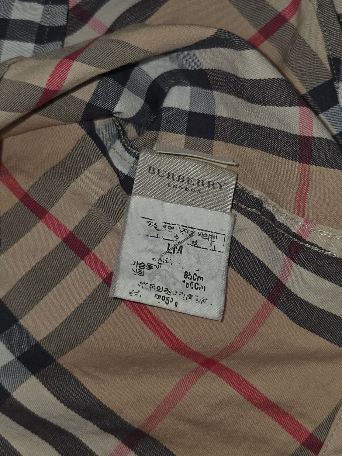 버버리 클래식 체크 긴팔 셔츠M 상품이미지4