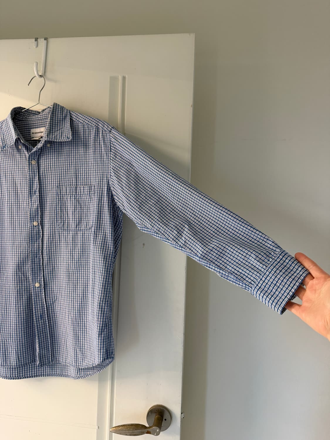 일본빈티지 컨버스 블루 체크셔츠 상품이미지8