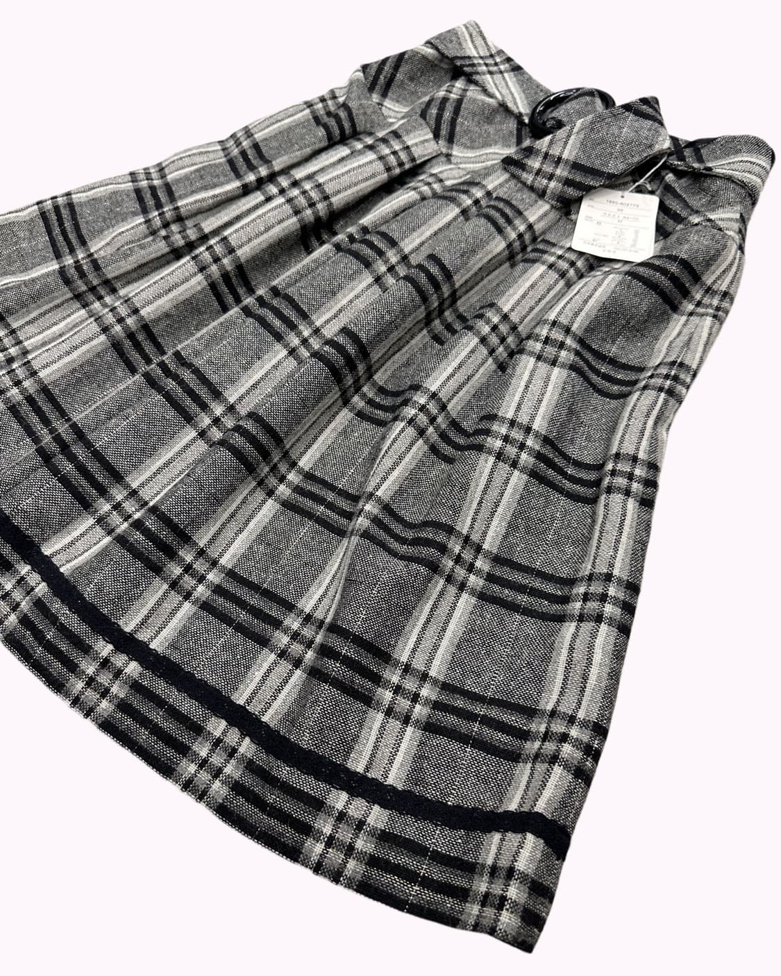 check pleats belted skirt 상품이미지3