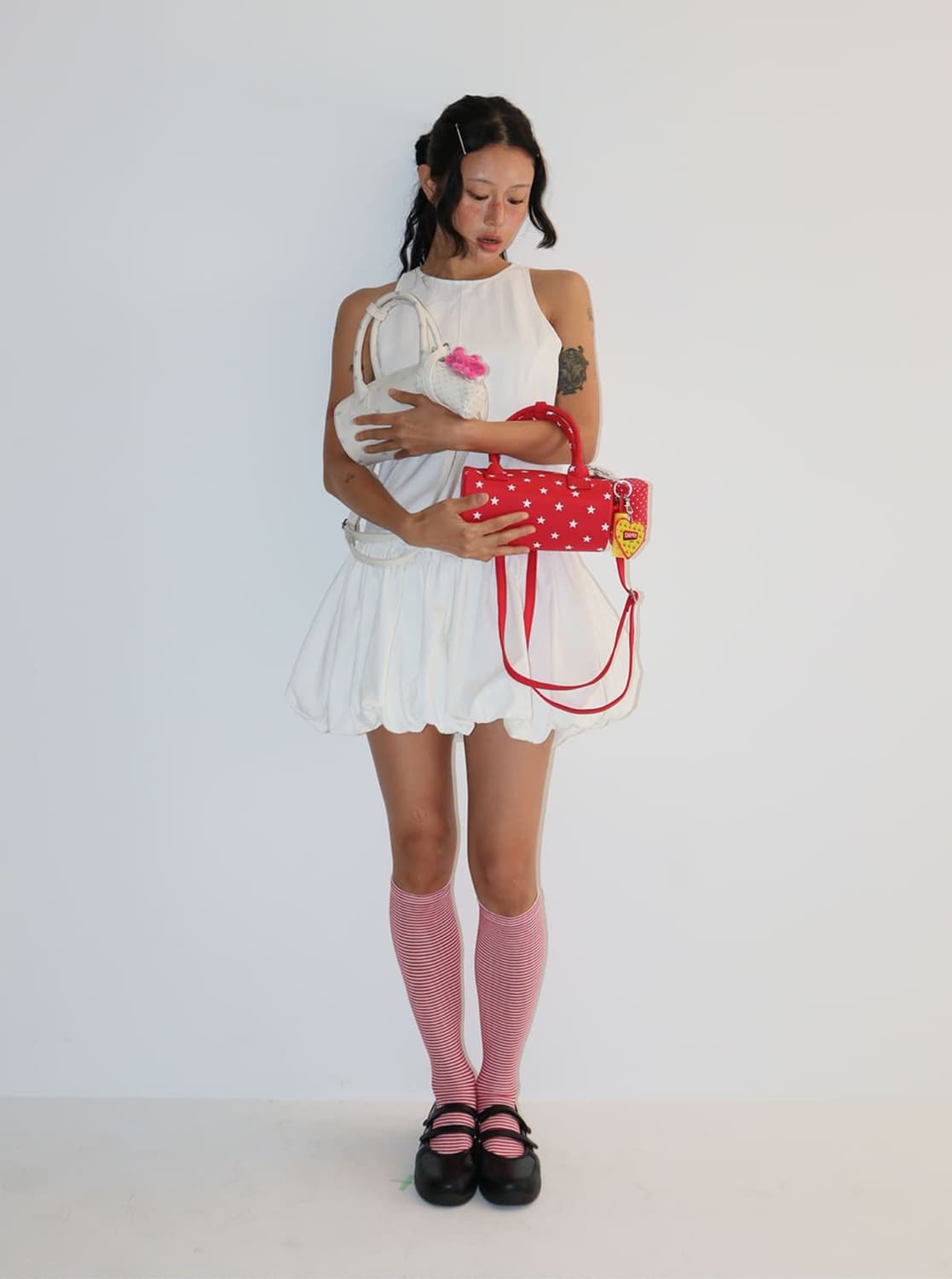 론론 도트 땡땡이 미니백 레드 상품이미지3