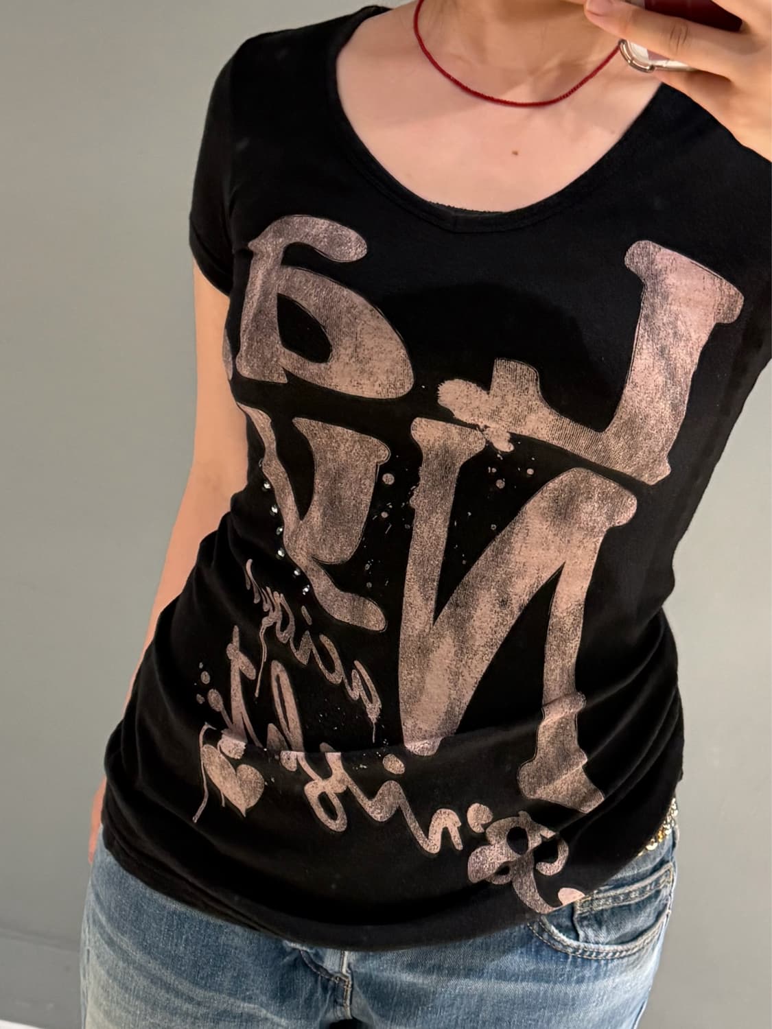 y2k lettering point tee 상품이미지3