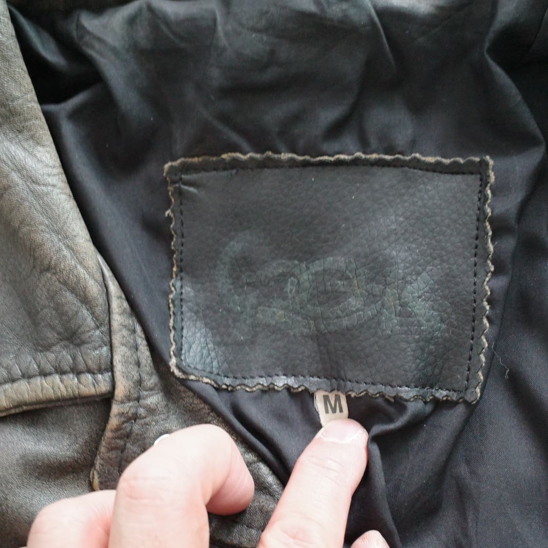 90s 프랑스 생산 빈티지 SO LONG 워크 스포츠 레더 자켓 상품이미지6