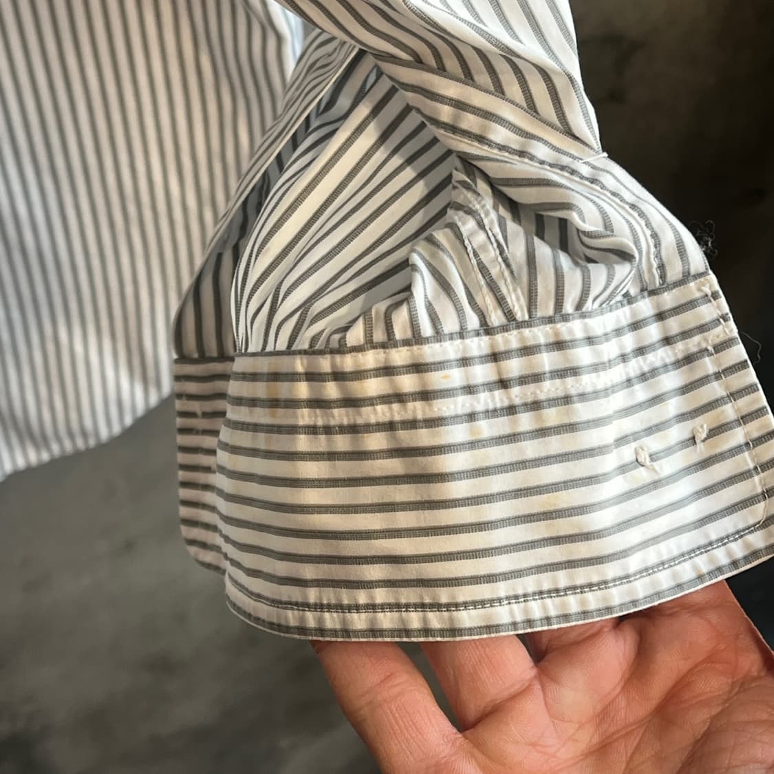 80s 이세이 미야케 스트라이프 오버 셔츠 상품이미지7