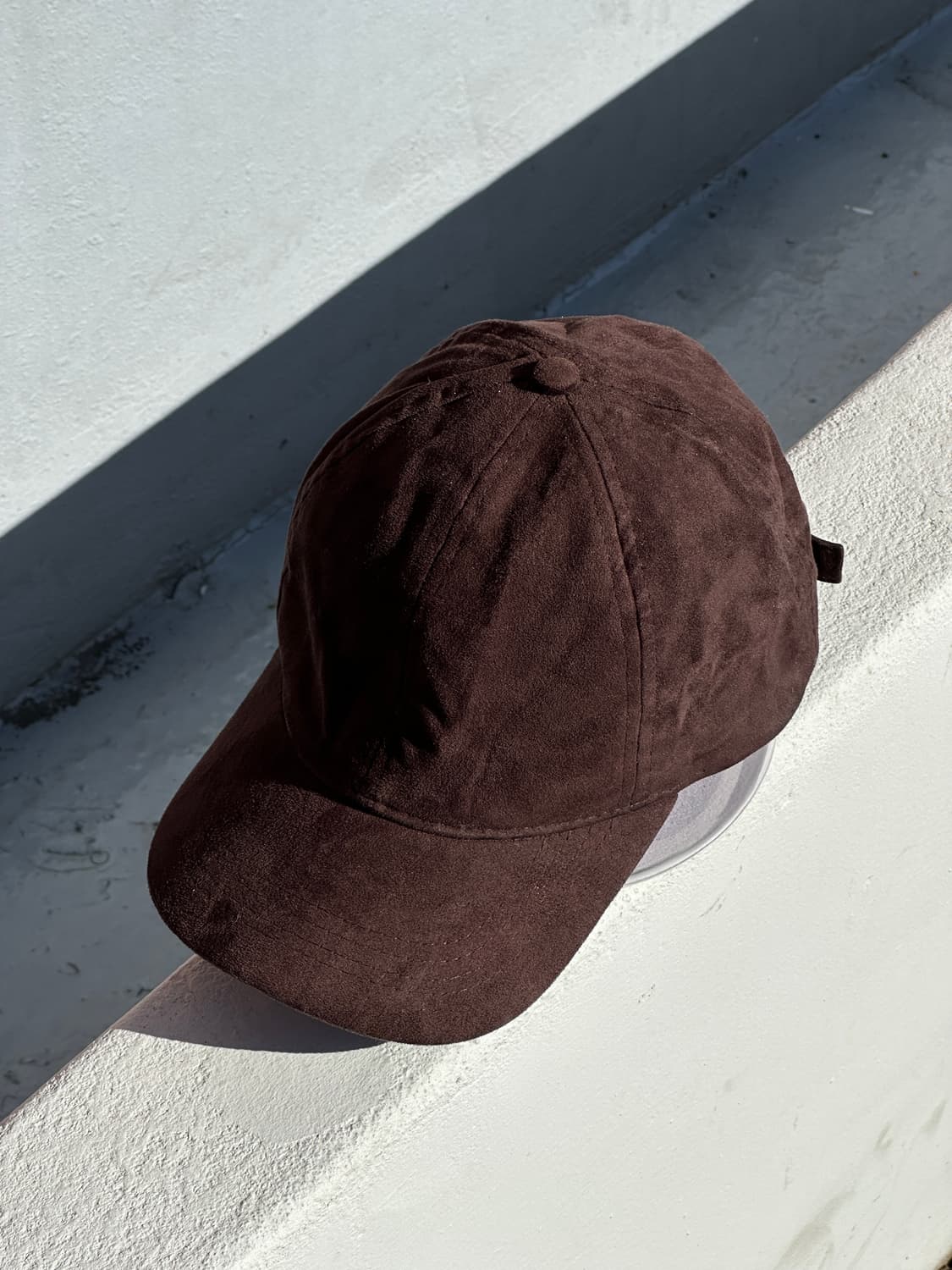 [F] 자라 브라운 스웨이드 볼캡 모자 상품이미지2