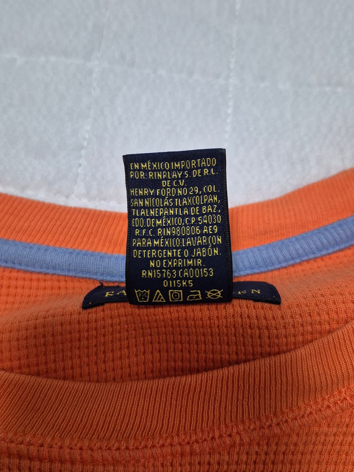 폴로랄프로렌 와플 긴팔티 오렌지색 남성 100사이즈 상품이미지5