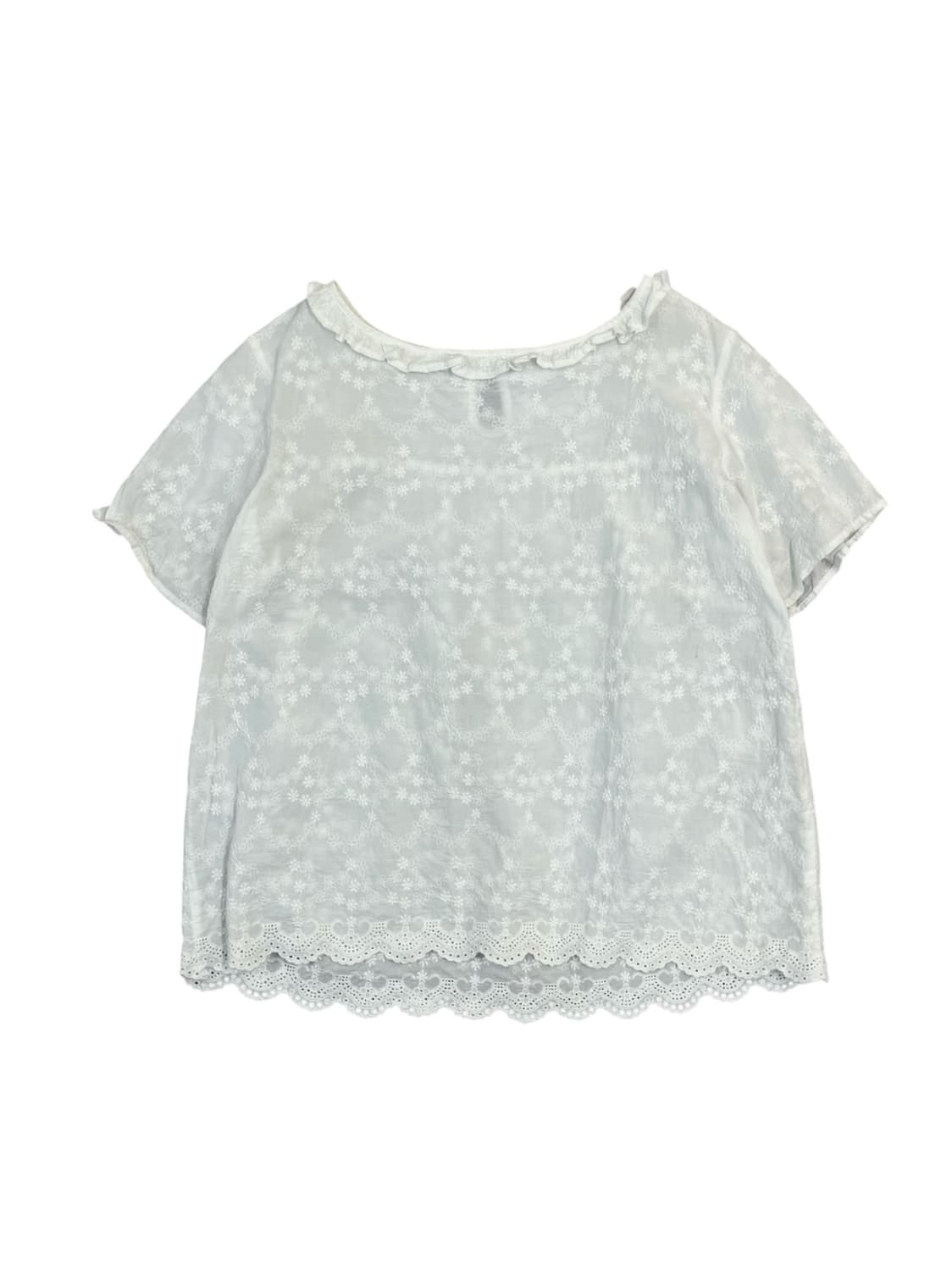 빈티지 반팔 프릴 블라우스 화이트 #csz4091 상품이미지3