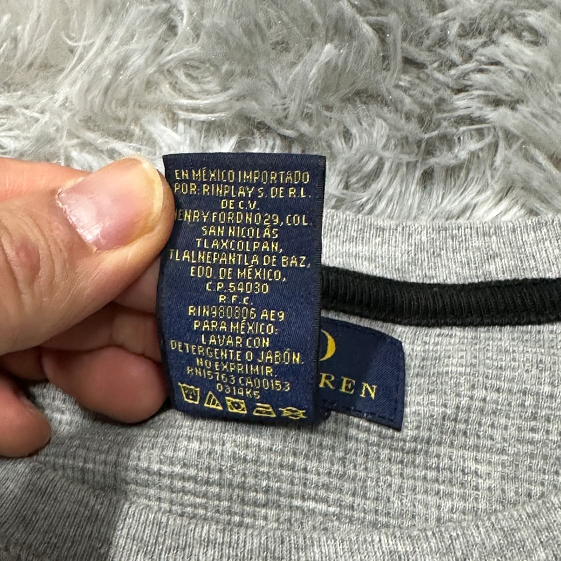 폴로랄프로렌 와플 롱슬리브 회색 L 상품이미지3