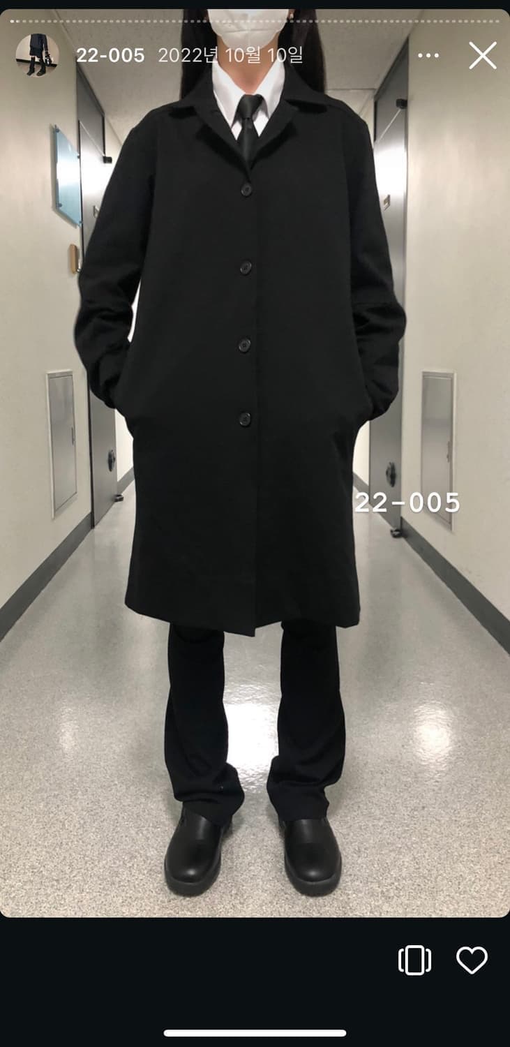 지초이컴포트 22-005 코트 블랙 2 상품이미지1