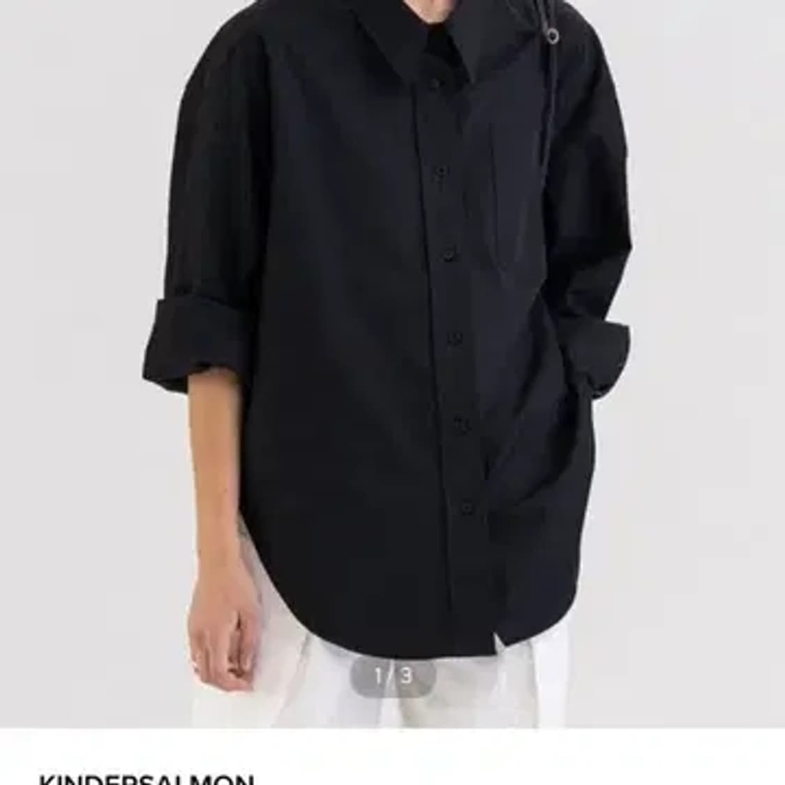 킨더살몬 블랙 셔츠 상품이미지1