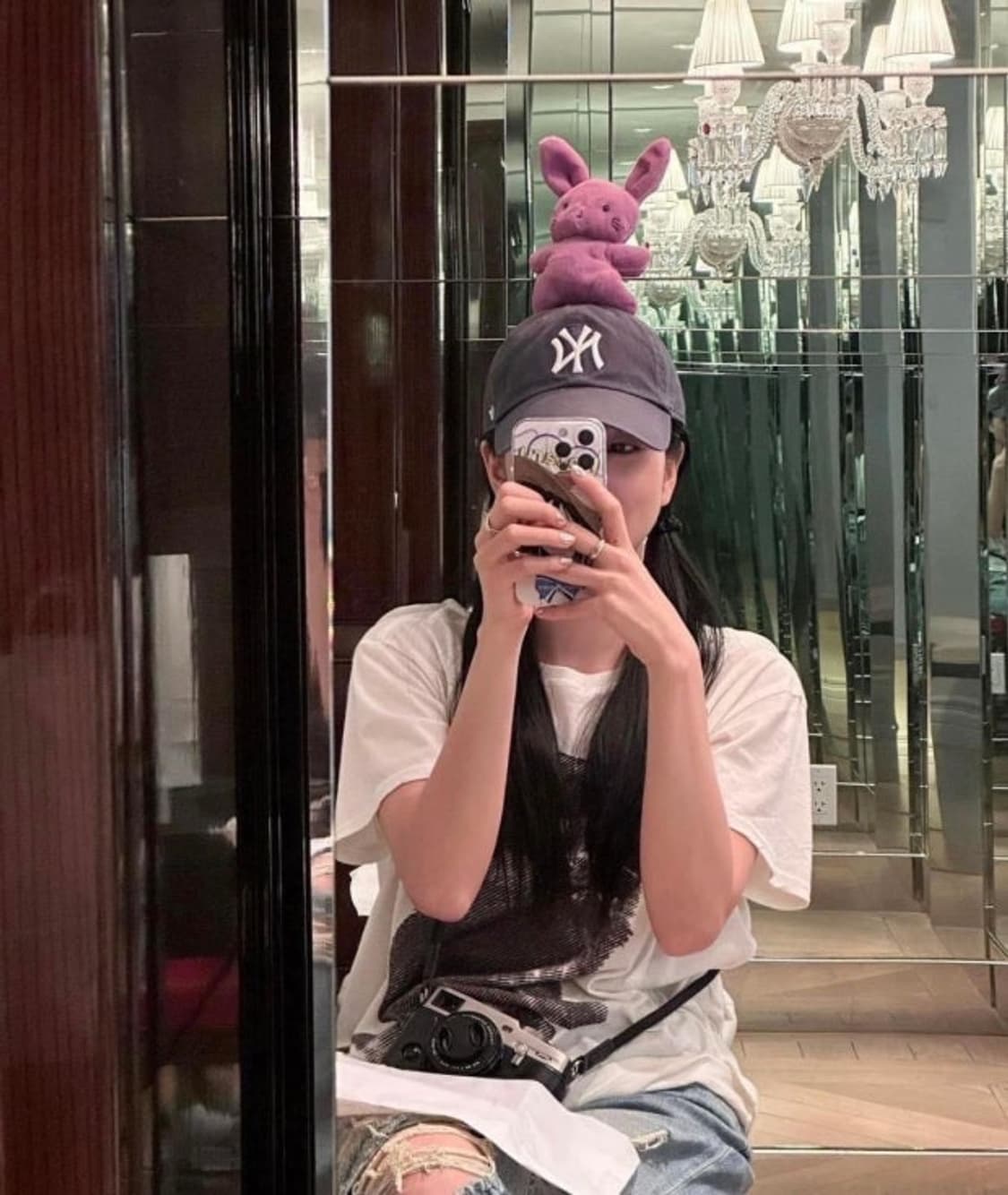 블랙핑크 지수 착용) 47브랜드 빈티지네이비  상품이미지3