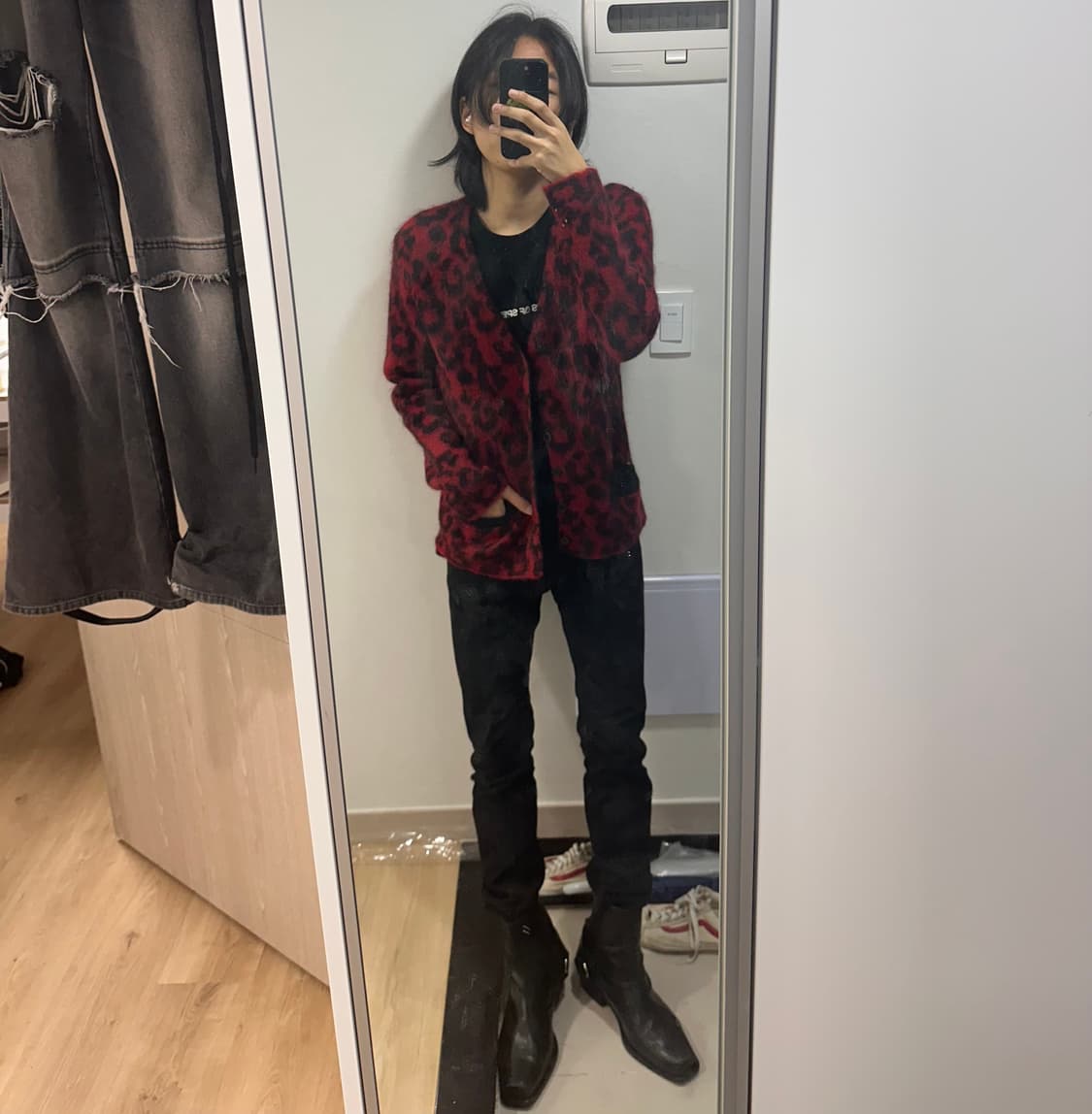 에디 생로랑 13fw 레오파드 모헤어 가디건 상품이미지8