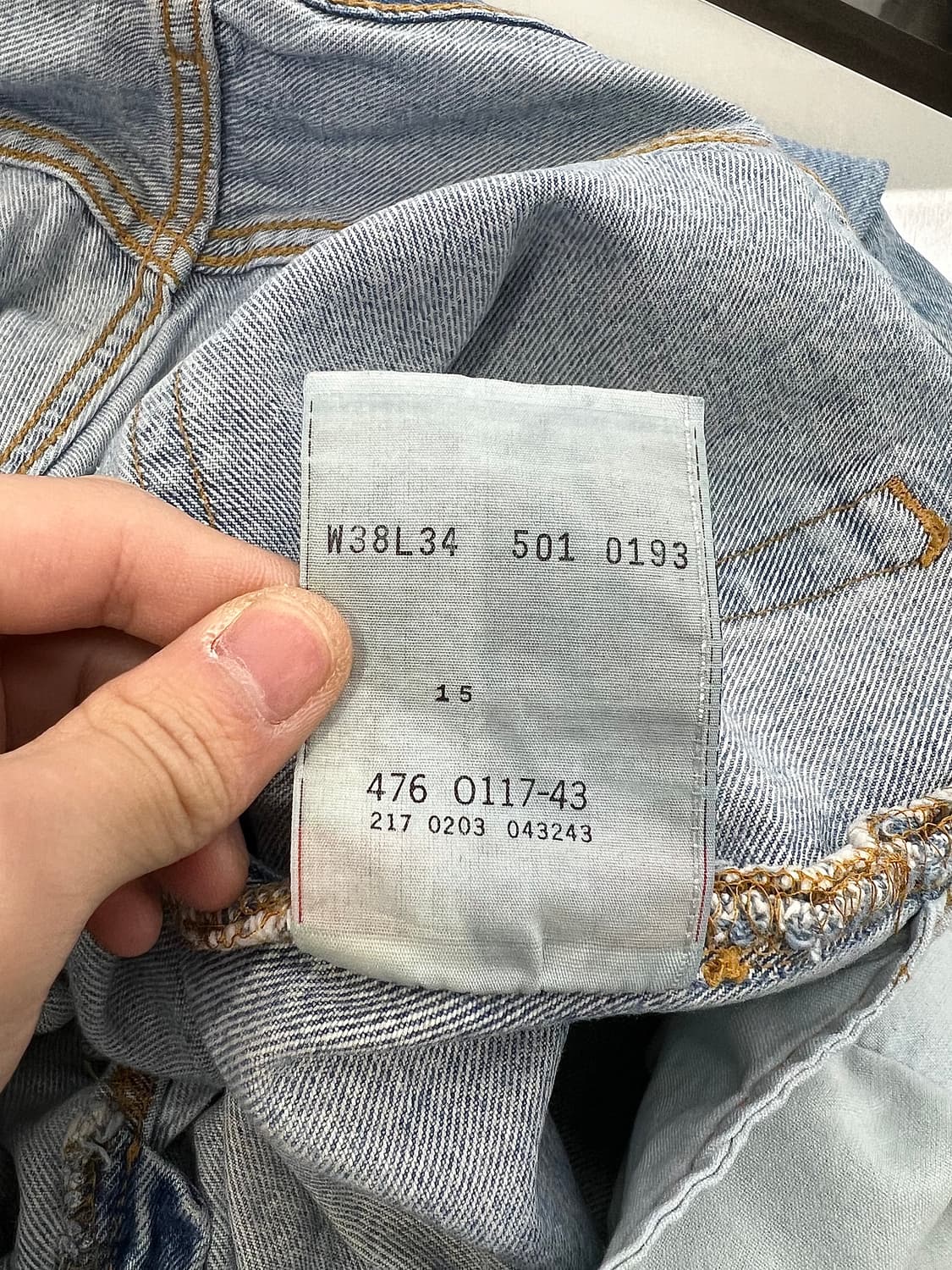 90s 리바이스 501 연청 오리지널 데님 팬츠 상품이미지8