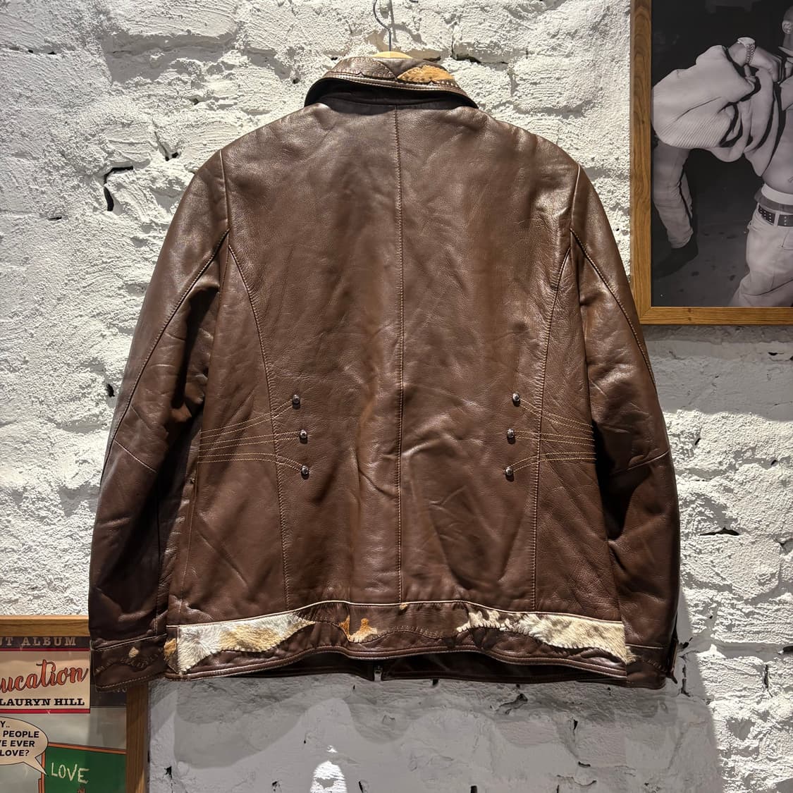Lee won jae 빈티지 양가죽 소가죽 레더 지킷 상품이미지2