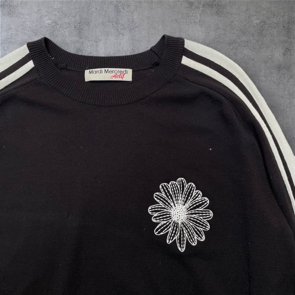 마르디 메크르디 Mardi mercredi 블랙 악티프 플라워 니트 F 상품이미지5
