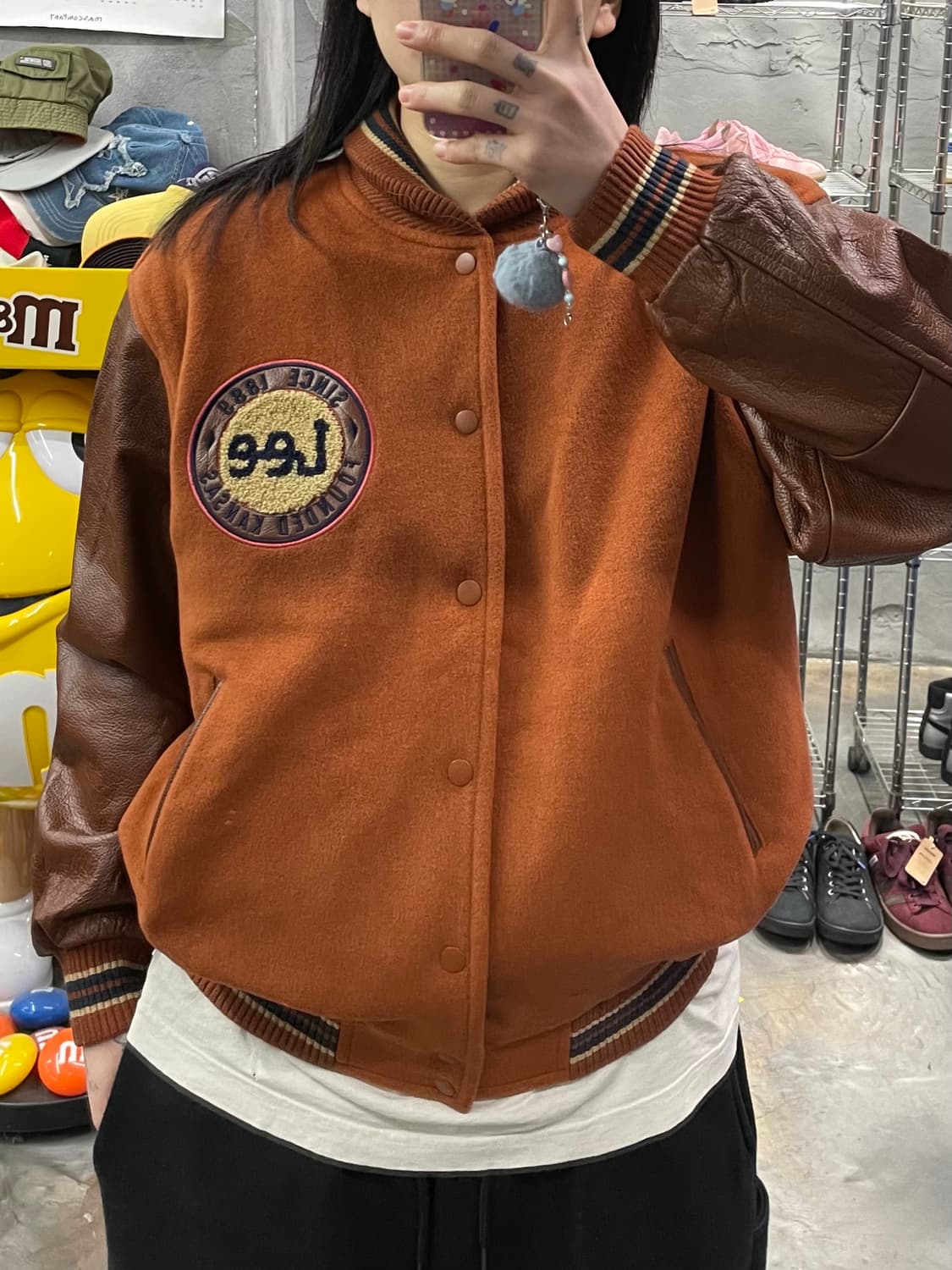 90s Lee 암홀레더 울 바시티 자켓 상품이미지8