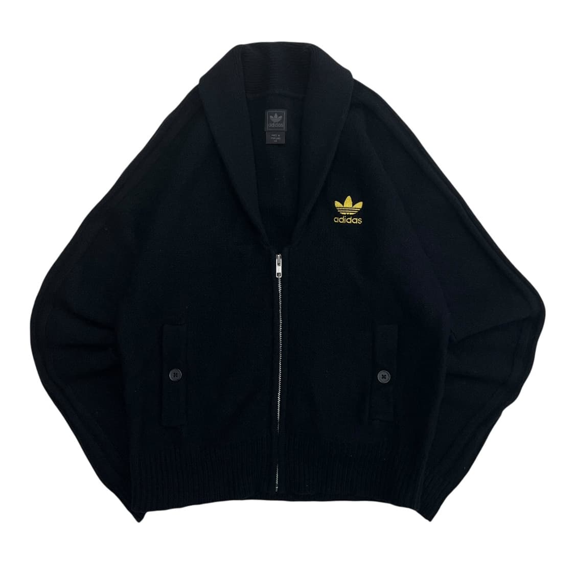 아디다스 옐로우로고 블랙 니트집업 95 상품이미지2