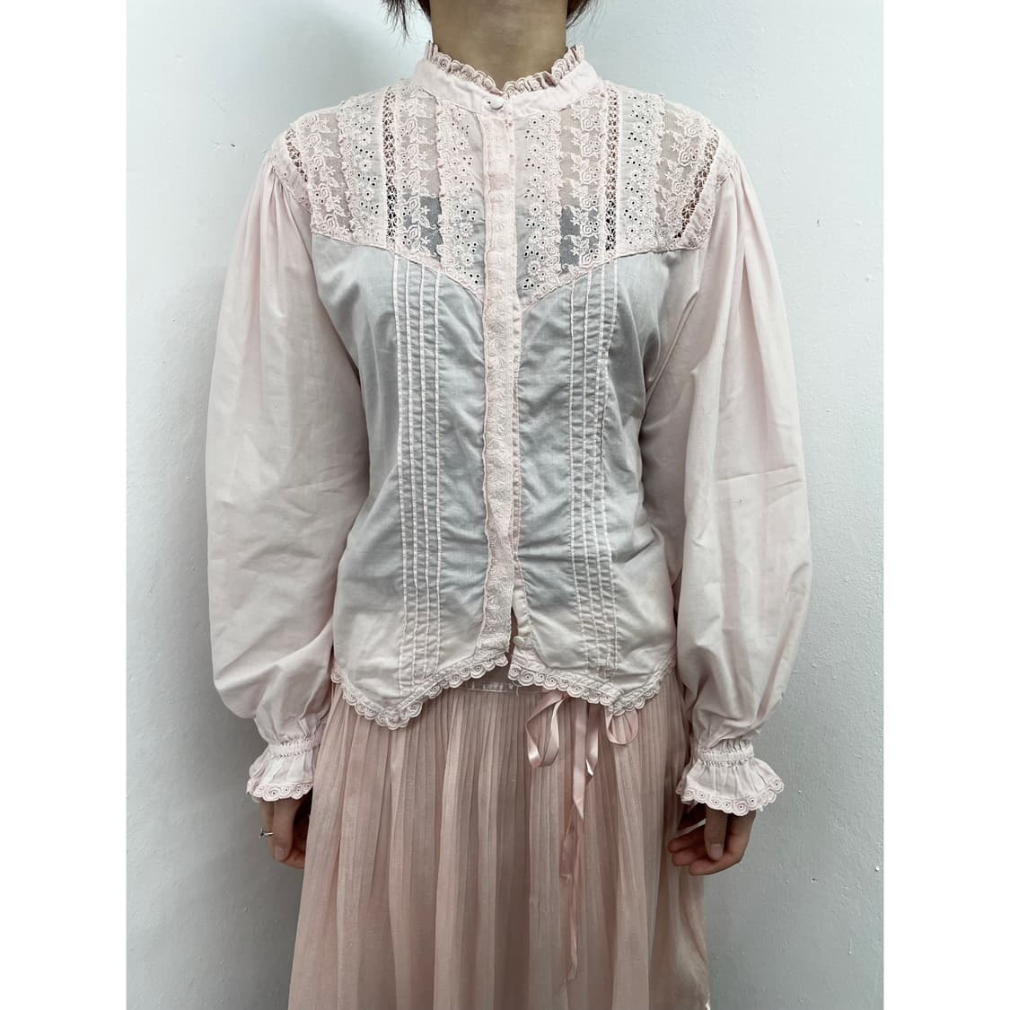 핑크 페어리 히메 레이스 디테일 블라우스💕 상품이미지1