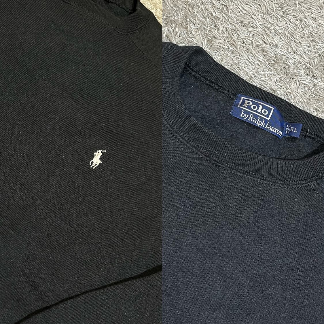 폴로 블랙 오버핏 맨투맨 상품이미지5