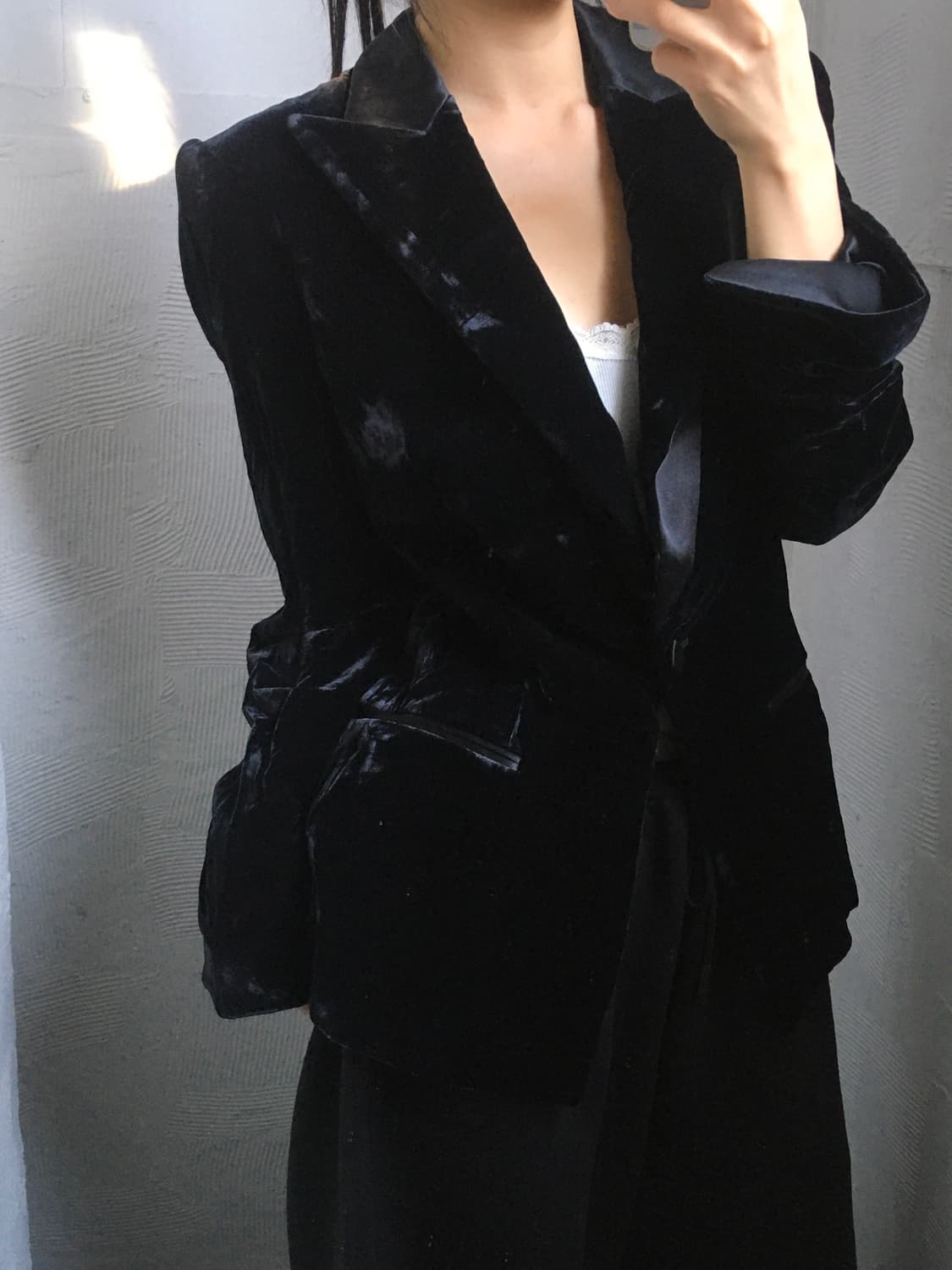 Giorgio Armani 조르지오 아르마니 벨벳 블랙 원버튼 블레이저 상품이미지1