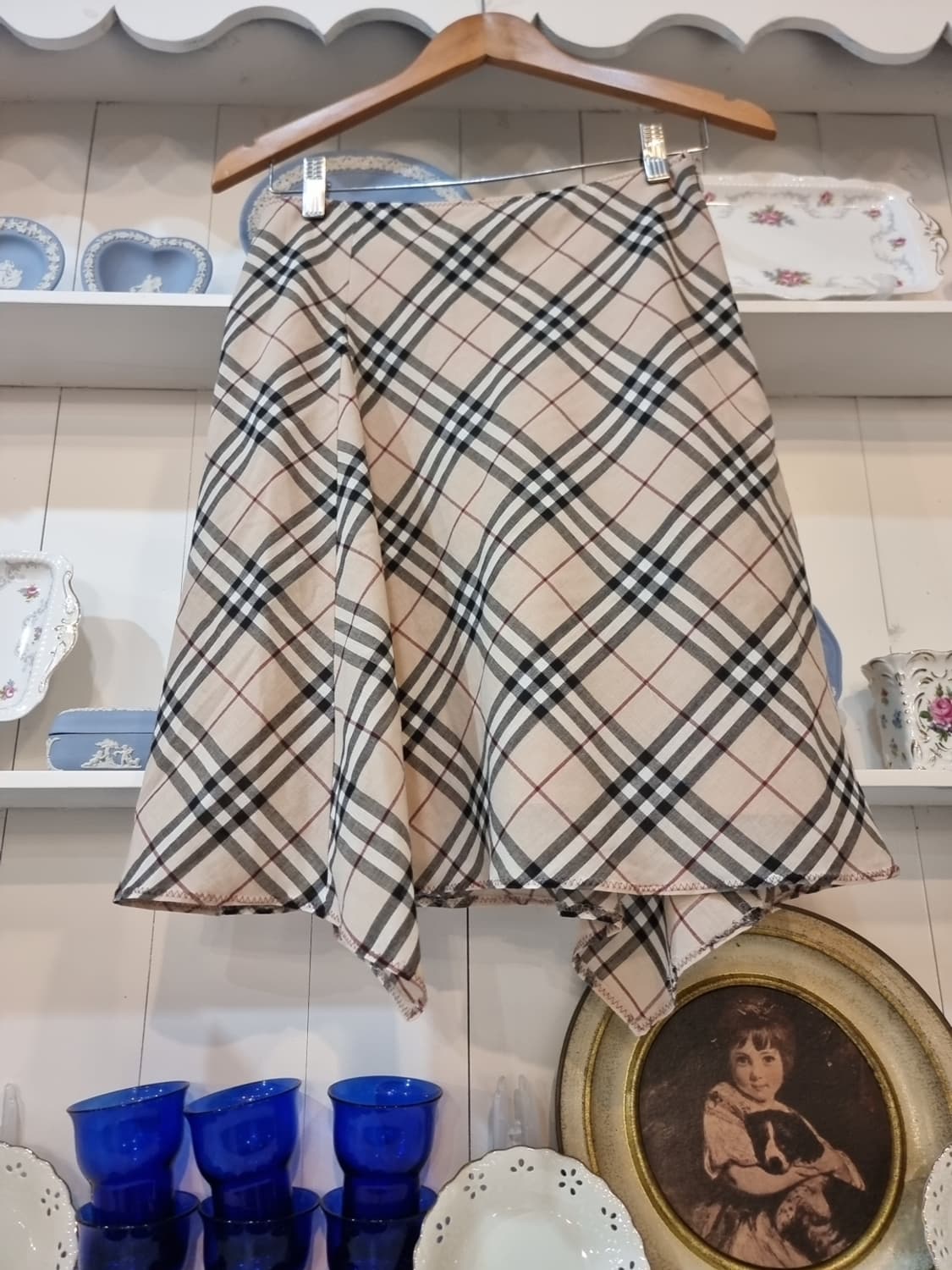 버버리 블루라벨(BURBERRY BLUE LABEL) 체크 언밸런스치마 상품이미지2