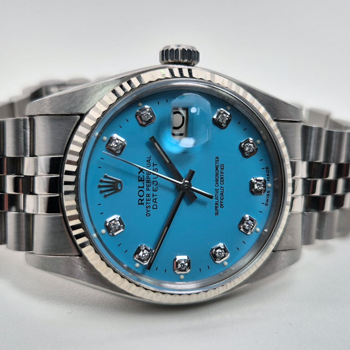 롤렉스 데이저스트 16014 스카이블루 10포인트 천연다이아 상품이미지4