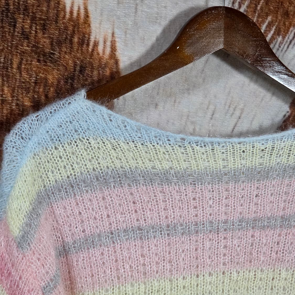 빈티지 솜사탕 맛 레인보우 퍼 니트 상품이미지5