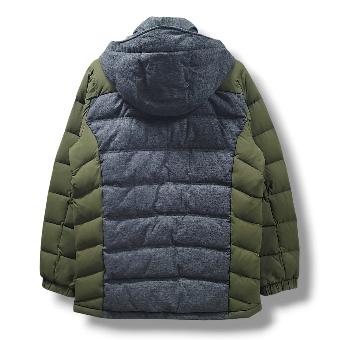 [105] 몽벨 카키 배색 후드 구스다운 패딩 상품이미지2