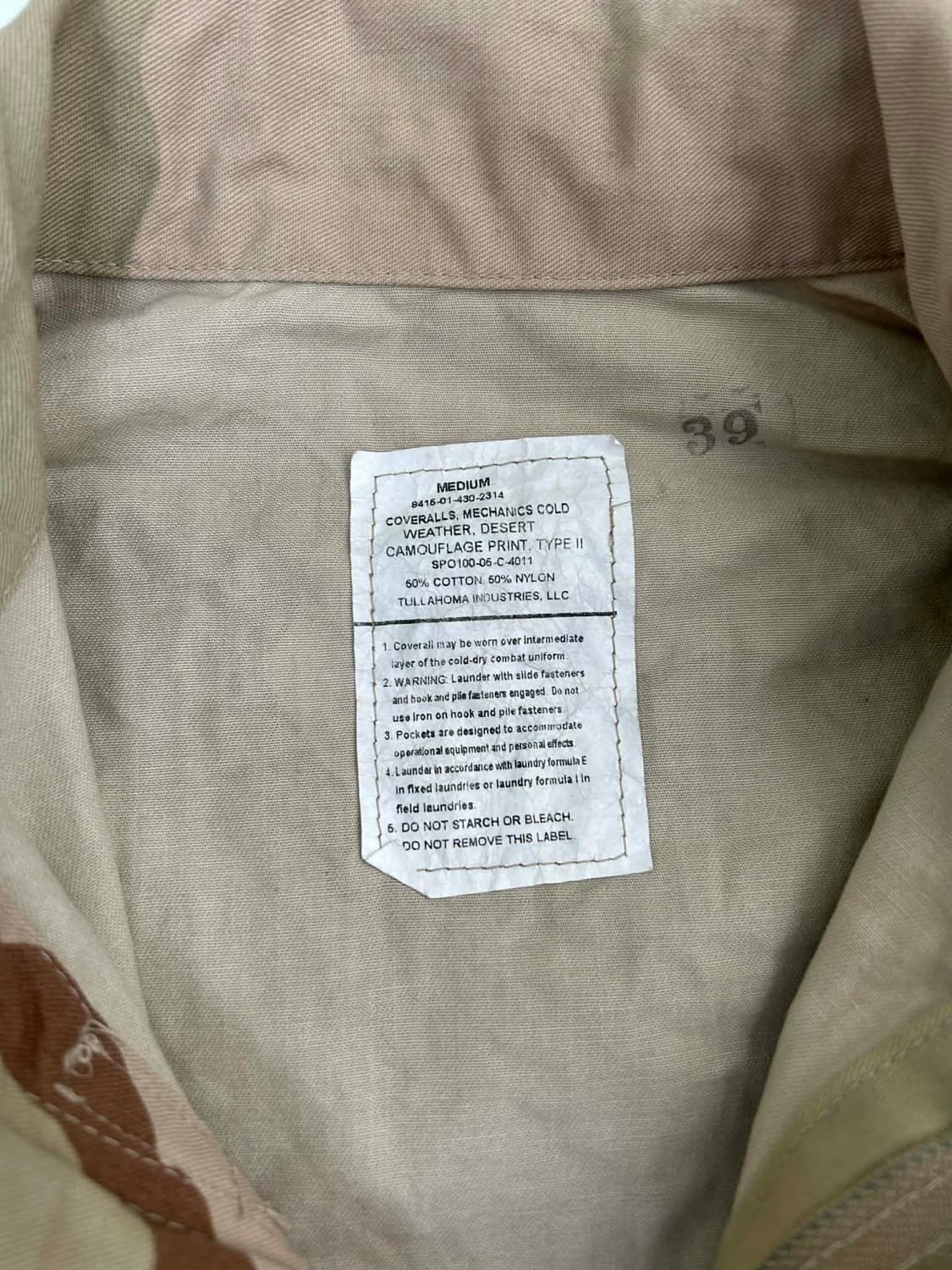 [M] 미군 3컬러 데저트 카모 메카닉 정비복 점프수트 군복 상품이미지4