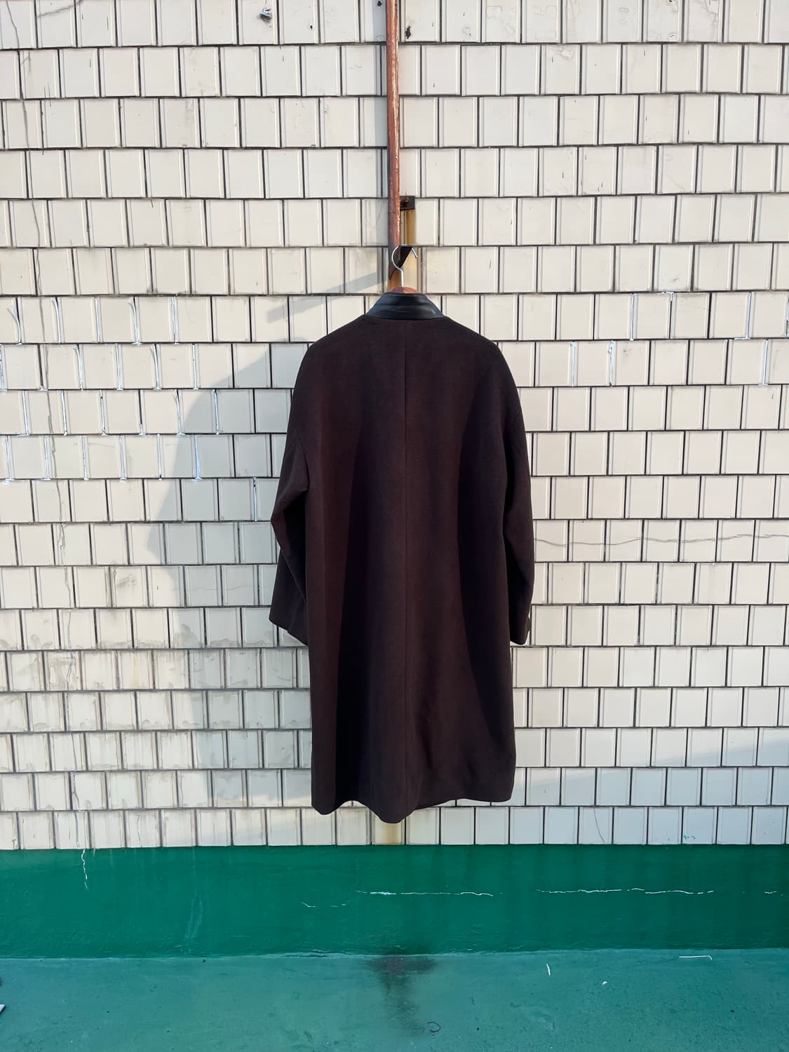 KIYOKO TAKASE 레더 카라 브라운 발마칸 코트 상품이미지7