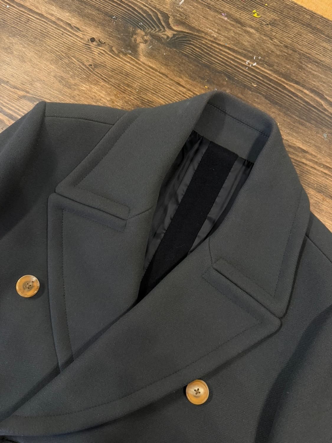 시스템 캐시미어 울 더블 브레스티드 코트 100 상품이미지7