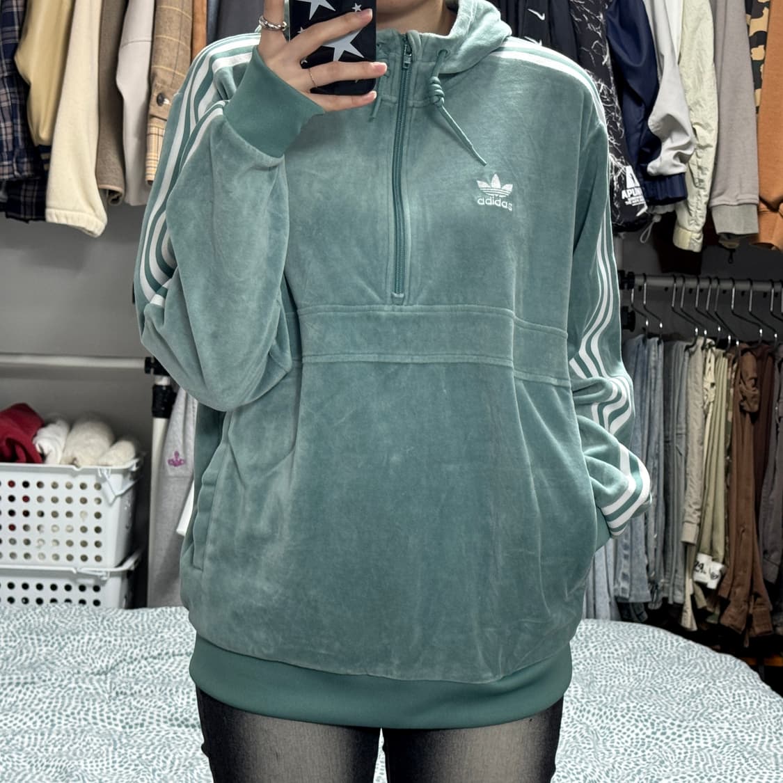 아디다스 코지 하프집업 벨벳 후드 상품이미지2
