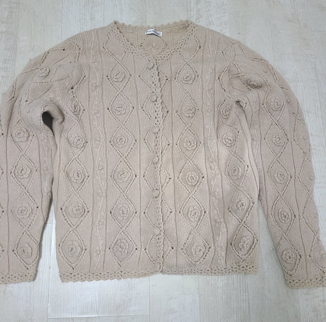 베이지 니트 가디건 상품이미지1