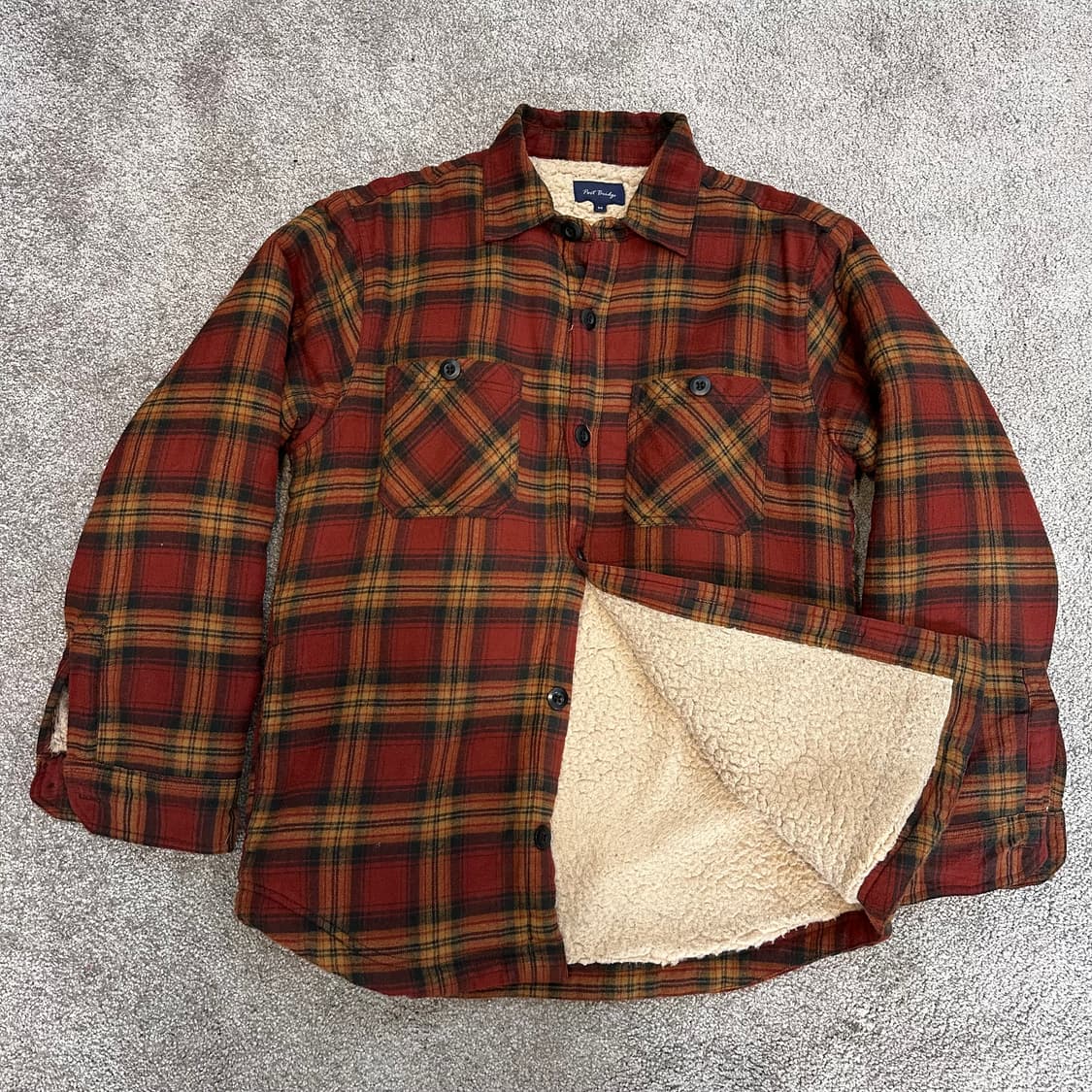 빈티지 브라운 체크 쉐르파 셔츠(자켓)M 상품이미지1