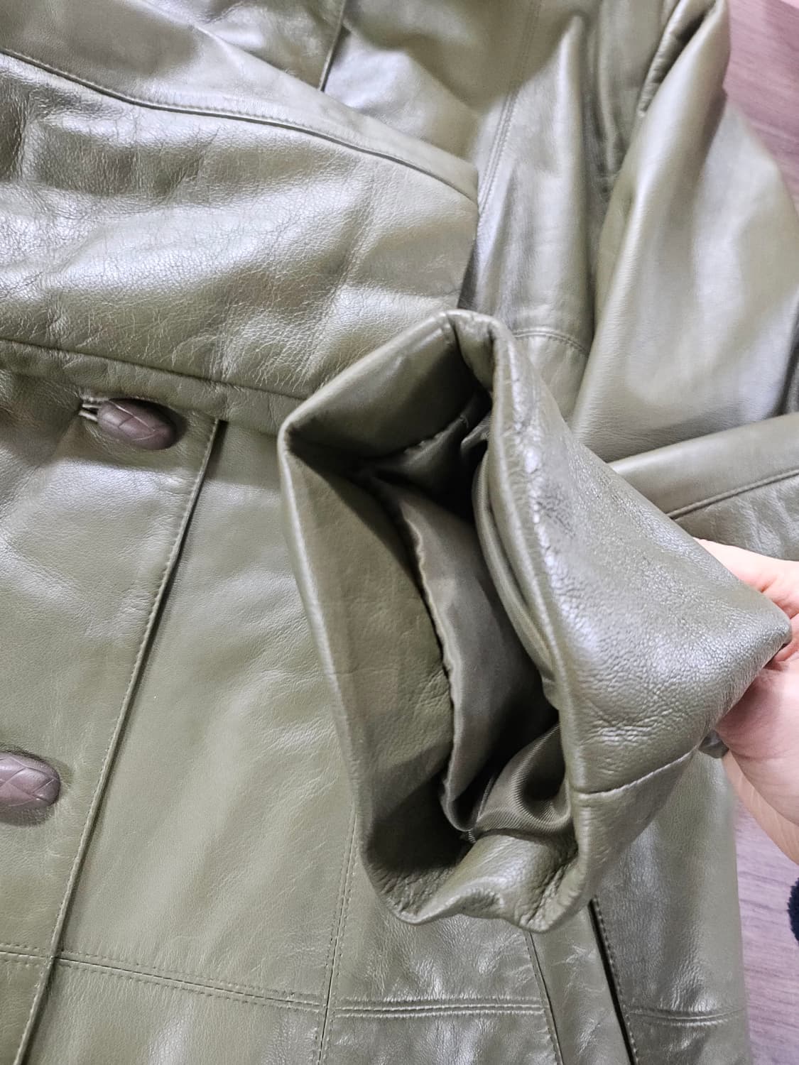 양가죽 그린 코트자켓  F 상품이미지5