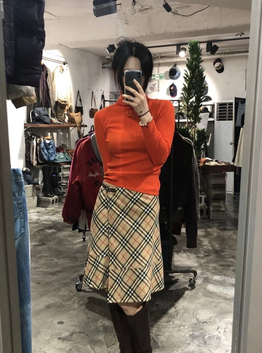 [8503]Burberry check midi wrapped skirt 상품이미지3