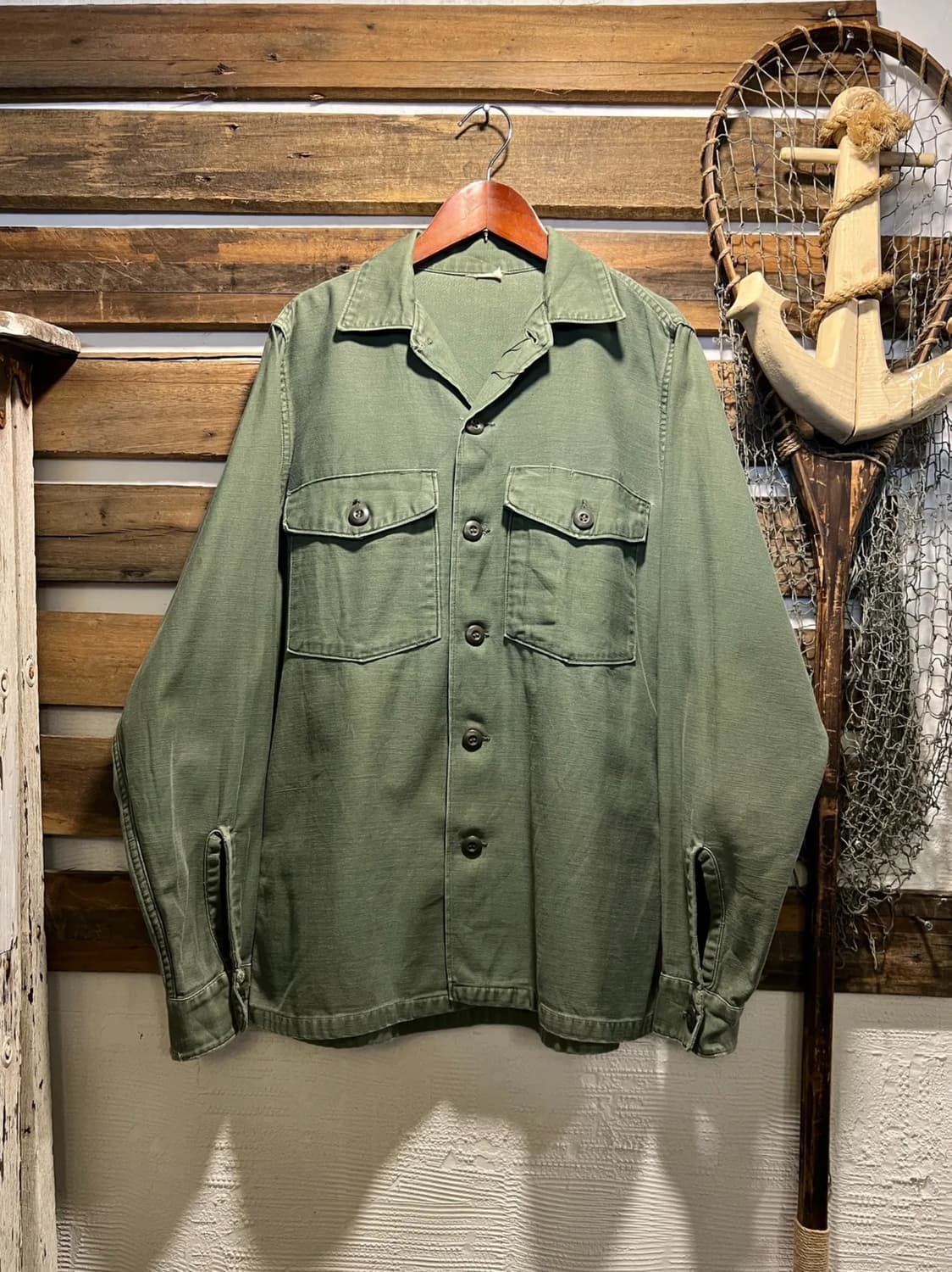 [S]60's 오리지널 U.S ARMY OG-107 밀러티리 셔츠 상품이미지1