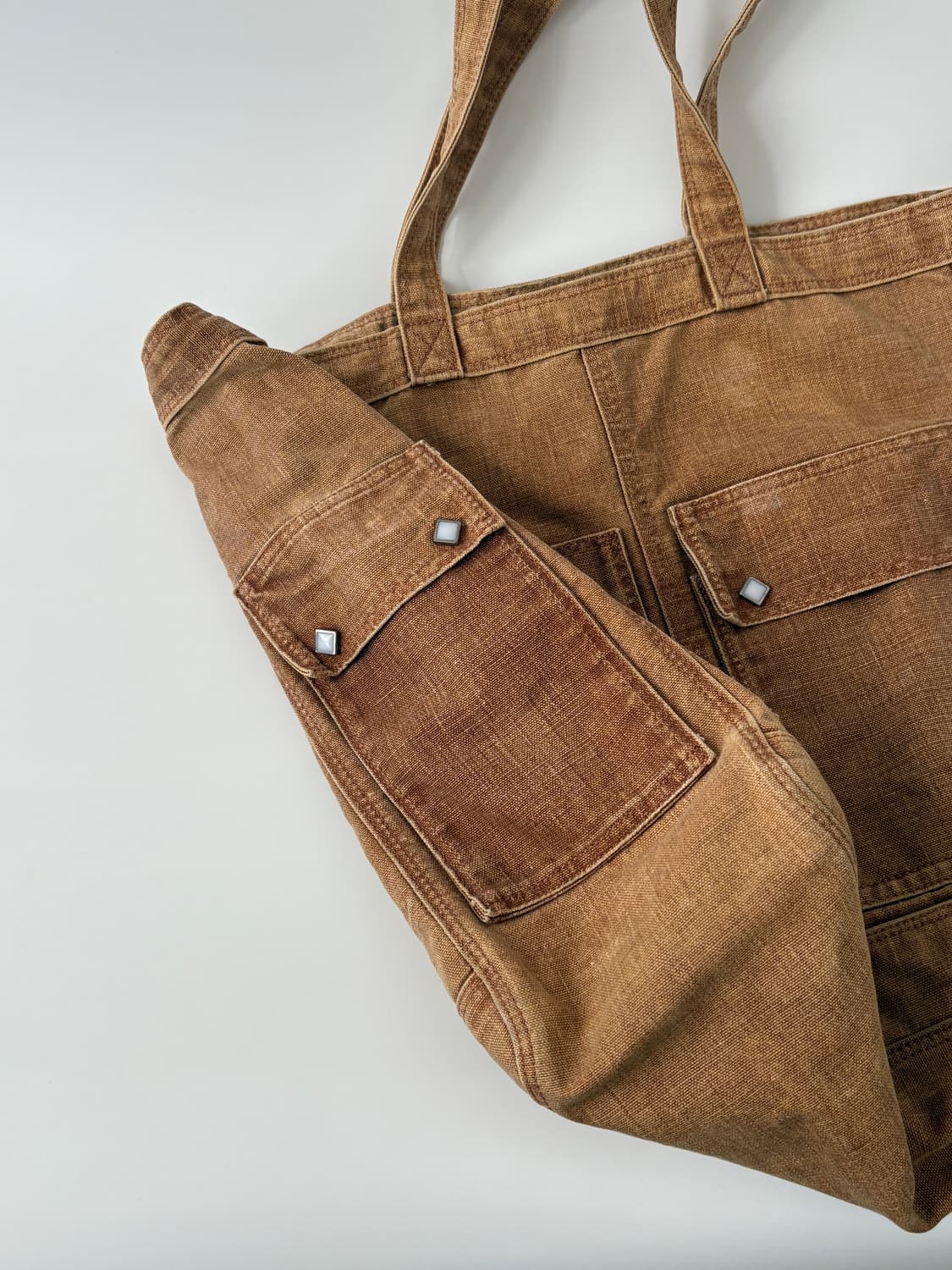 western denim tote bag (washed camel)  상품이미지5
