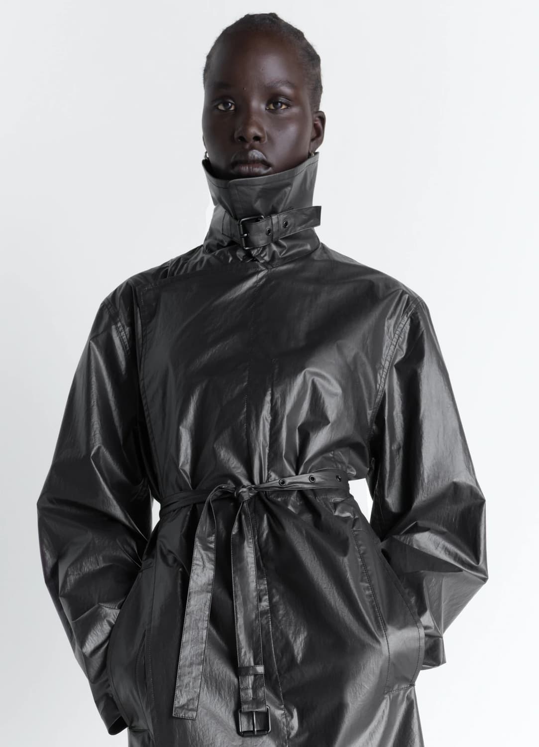 [32,34,36]르메르 26ss 라이트 랩 코트/애쉬 블랙 상품이미지2