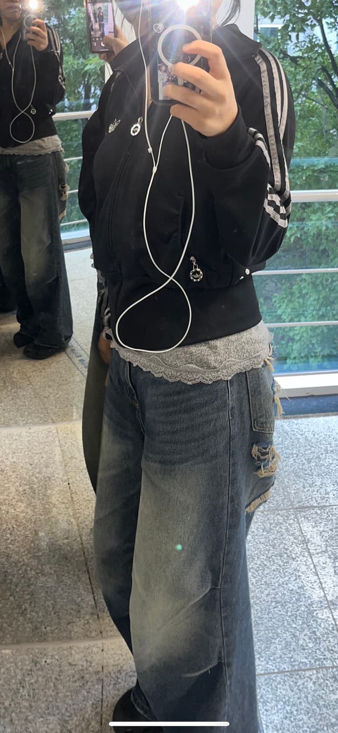 아디다스 블랙 큐빅 져지 트랙 자켓 M 상품이미지3