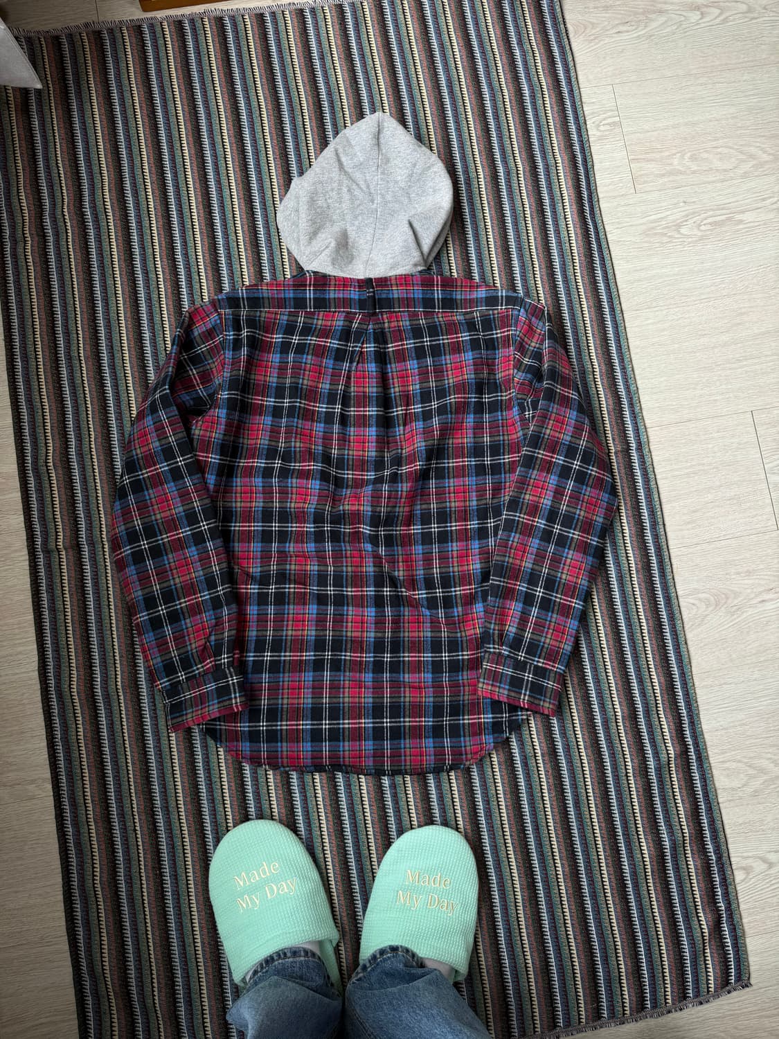 네펜데스 뉴욕 후드 체크 셔츠 상품이미지3