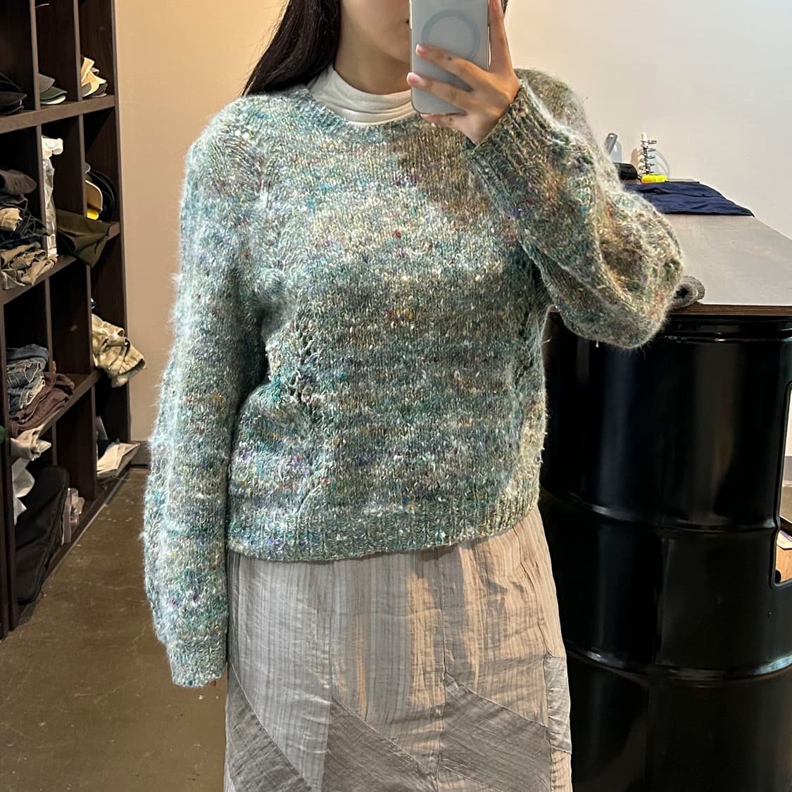 히피 컬러믹스 크롭 니트 상품이미지2