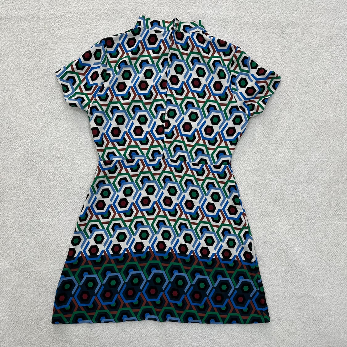 M 새상품 자라 패턴 반팔 원피스 0303M 상품이미지4