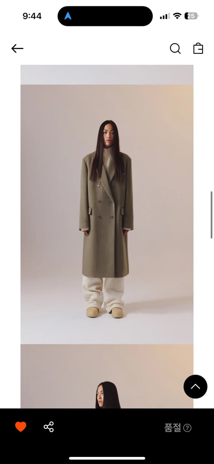 인사일런스우먼 헤링본 더블 코트 베이지 (S) 상품이미지2