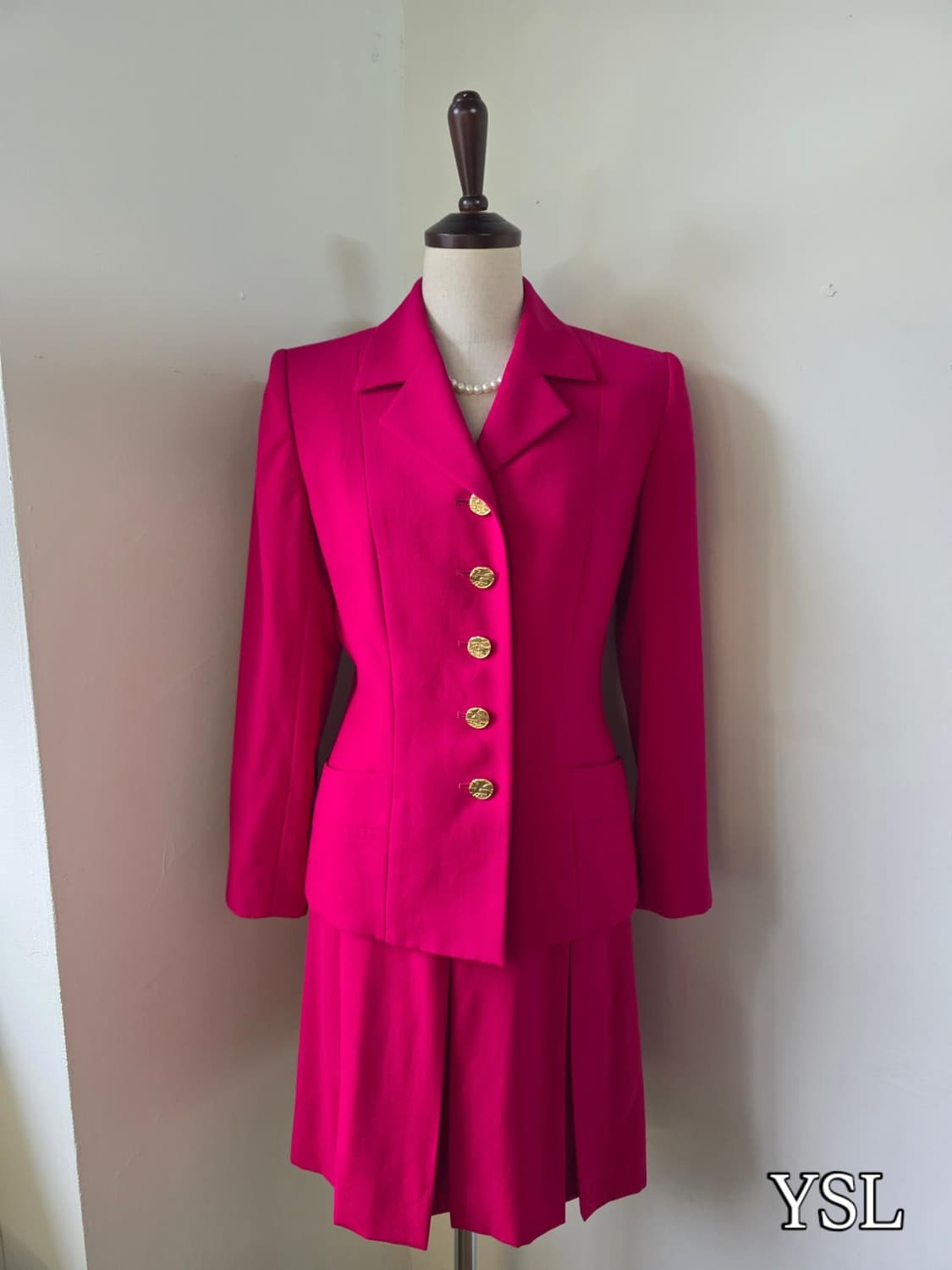 YSL 입생로랑 핑크 울 셋업 상품이미지1